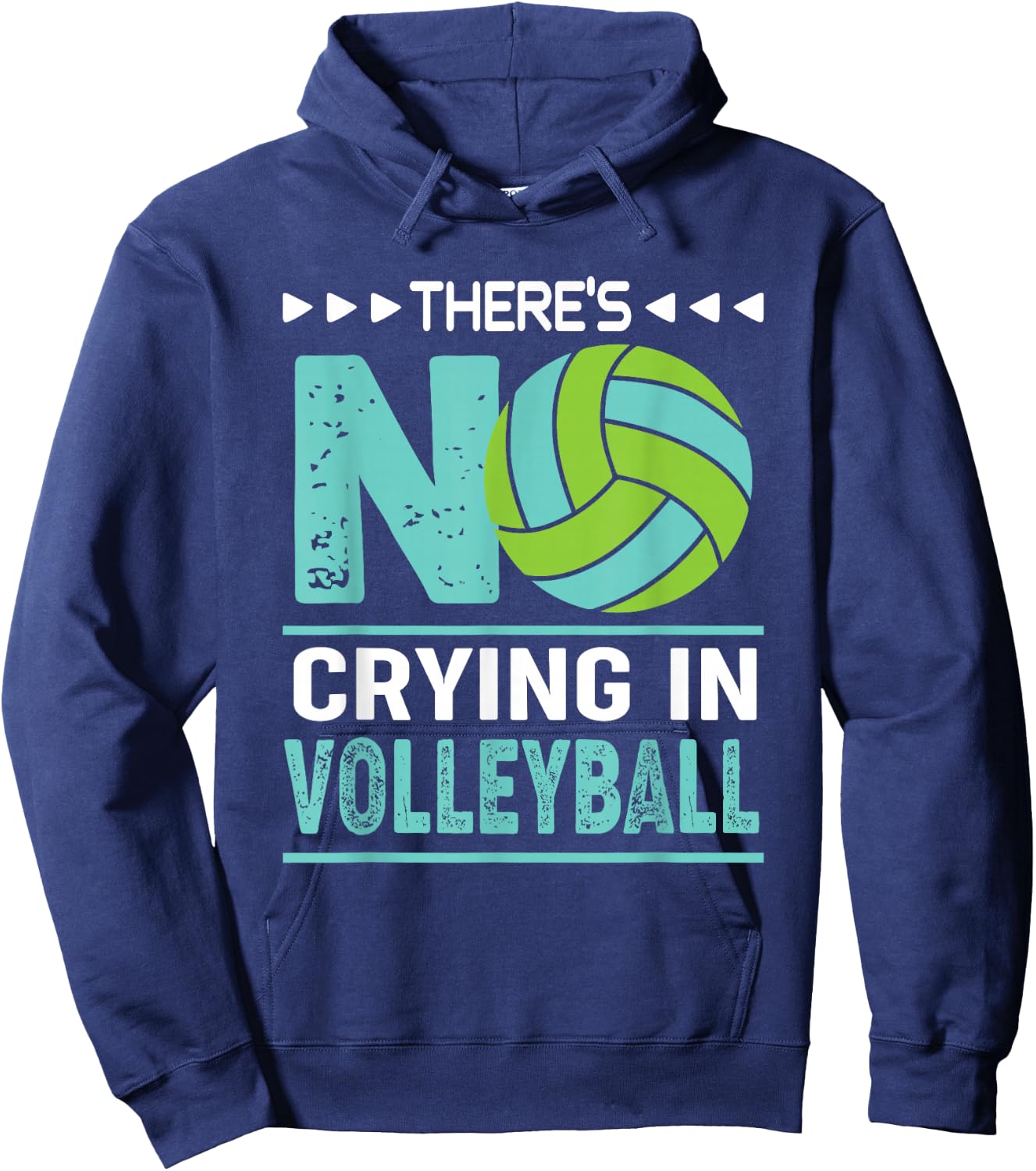 There's No Crying In Volleyball Funny Volleyball Hoodie - Hoodie | Navy