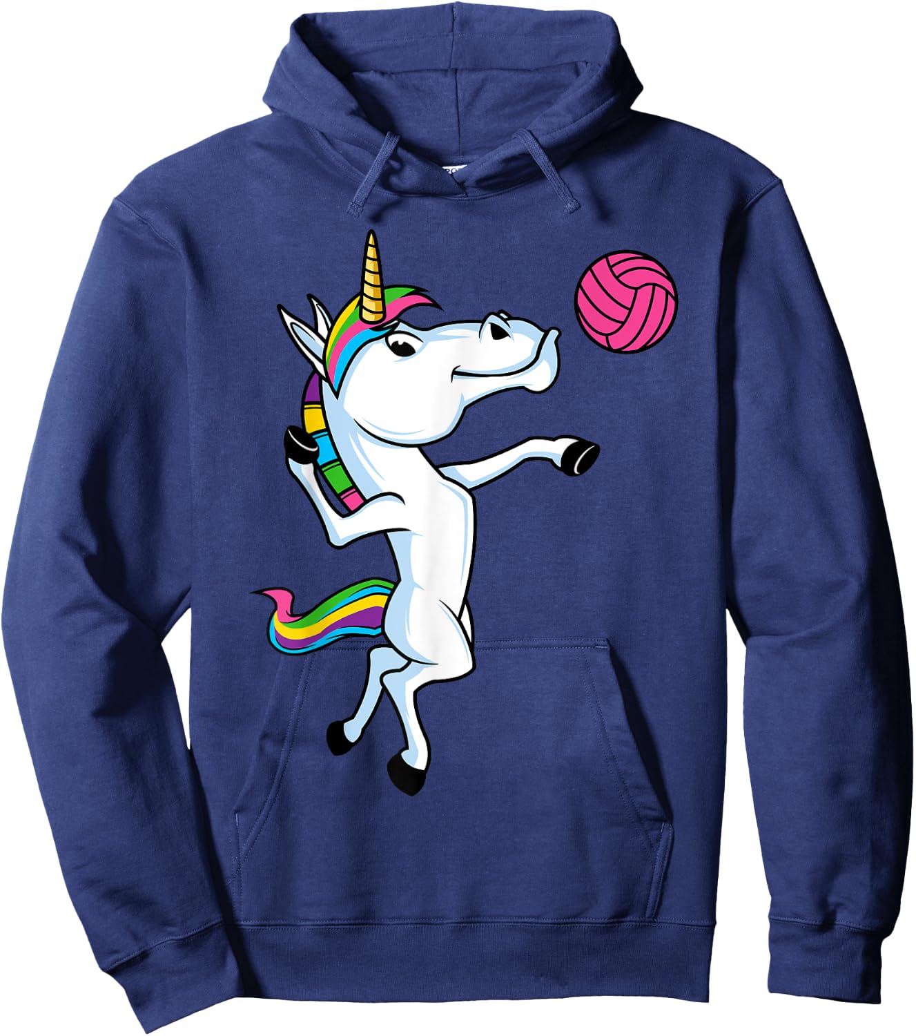 Funny Unicorn Sports Volleyball Magical Ball Player Athlete Hoodie - Hoodie | Navy