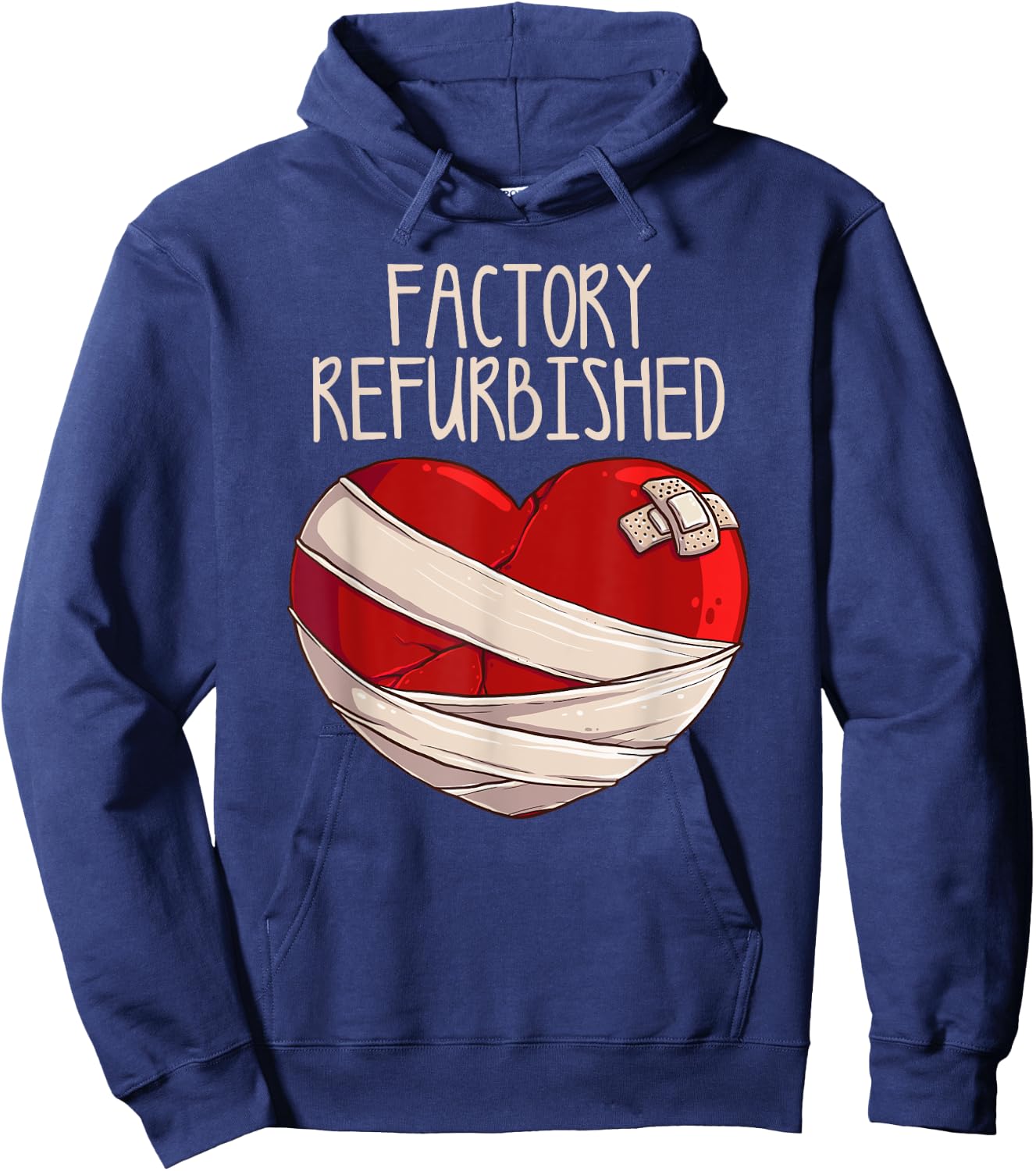 Cool Factory Refurbished Heart Funny Open Heart Surgery Gift Hoodie - Hoodie | Navy