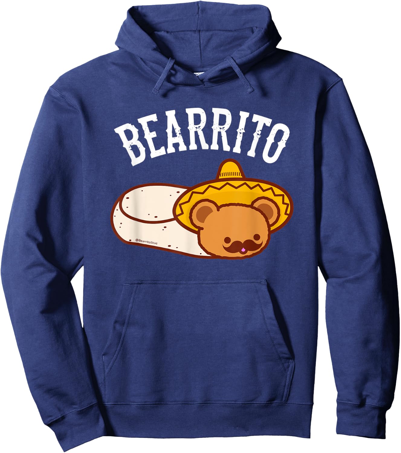Mexican BEARRITO - Teddy Bear Burrito with Mustache Hoodie - Hoodie | Navy