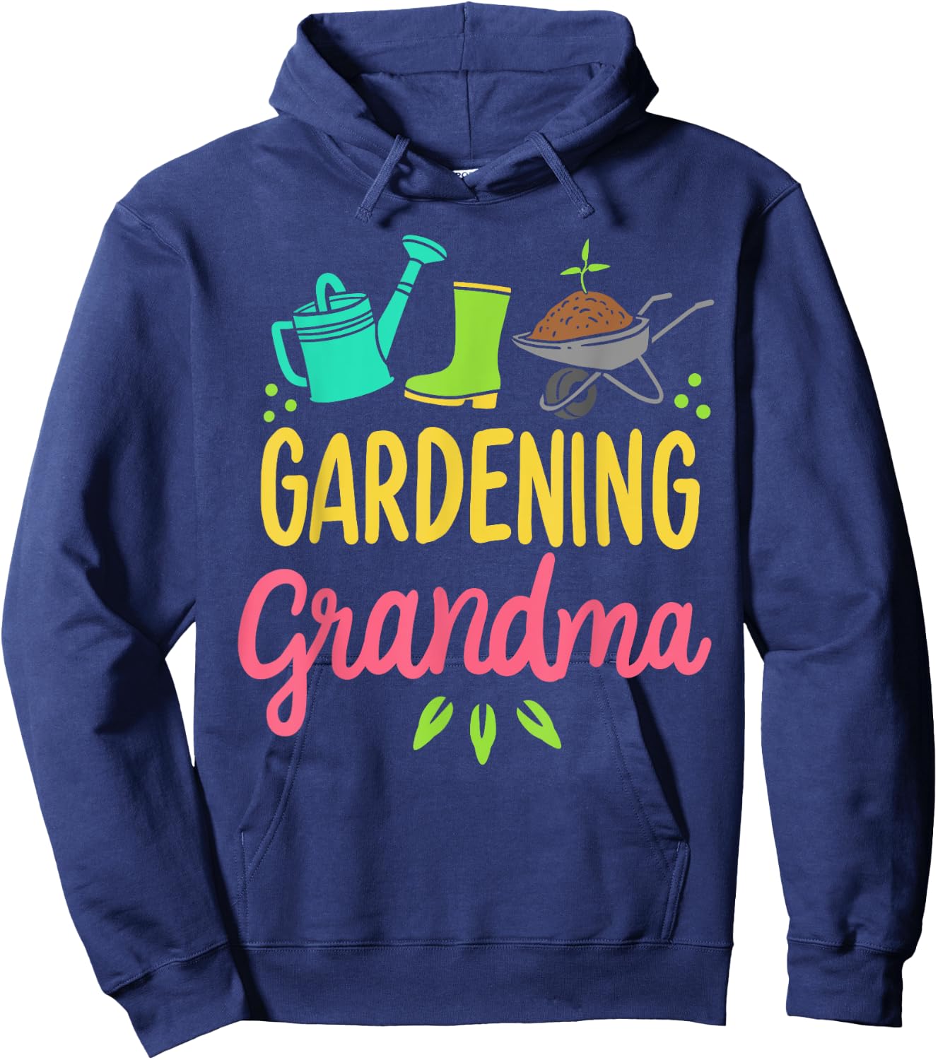 Cute Gardening Grandma Gift Funny Vegetable Garden Gardener Hoodie - Hoodie | Navy