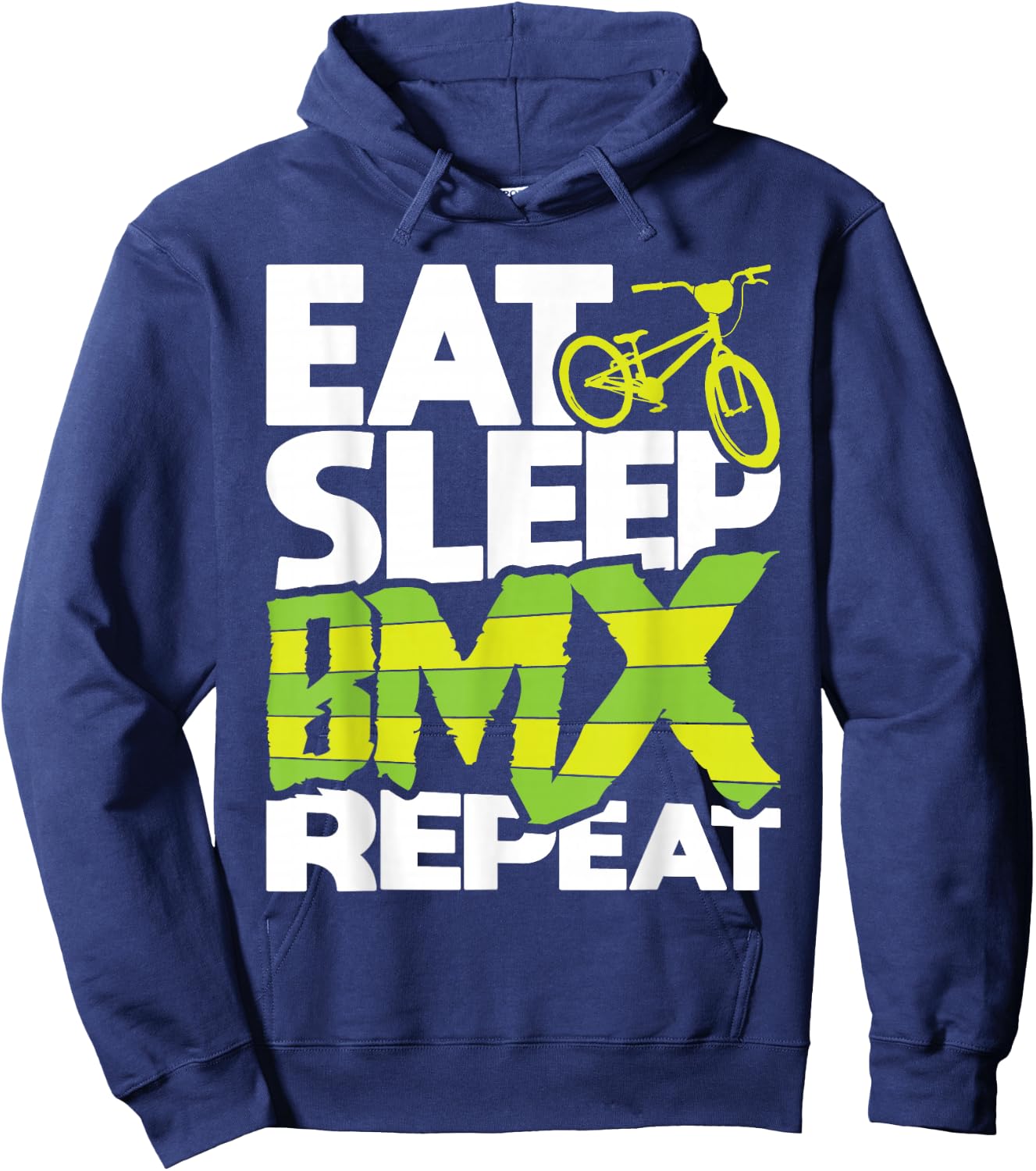 Eat Sleep BMX Repeat - Funny BMX Rider Bicycle Motocross Hoodie - Hoodie | Navy