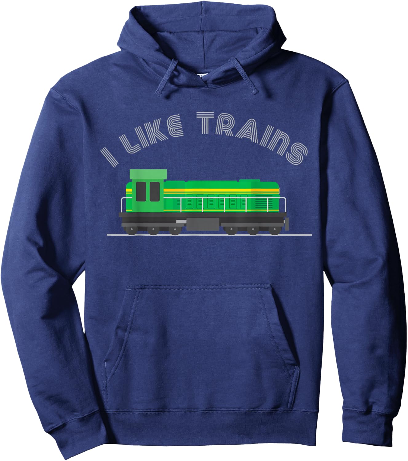 Model Train Collector Kids Railroad Diesel I Like Trains Hoodie - Hoodie | Navy