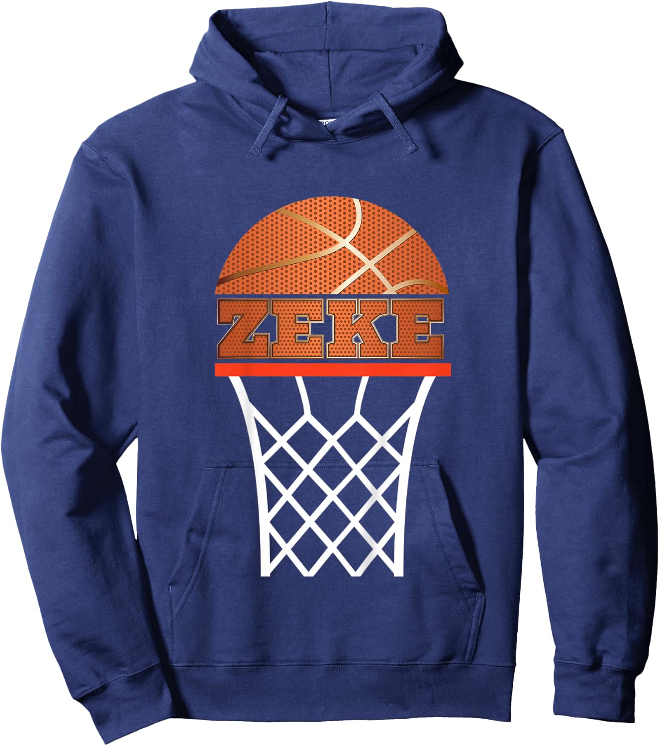 Kids Basketball Zeke Custom Name Gift, Youth Hoodie - Hoodie | Navy