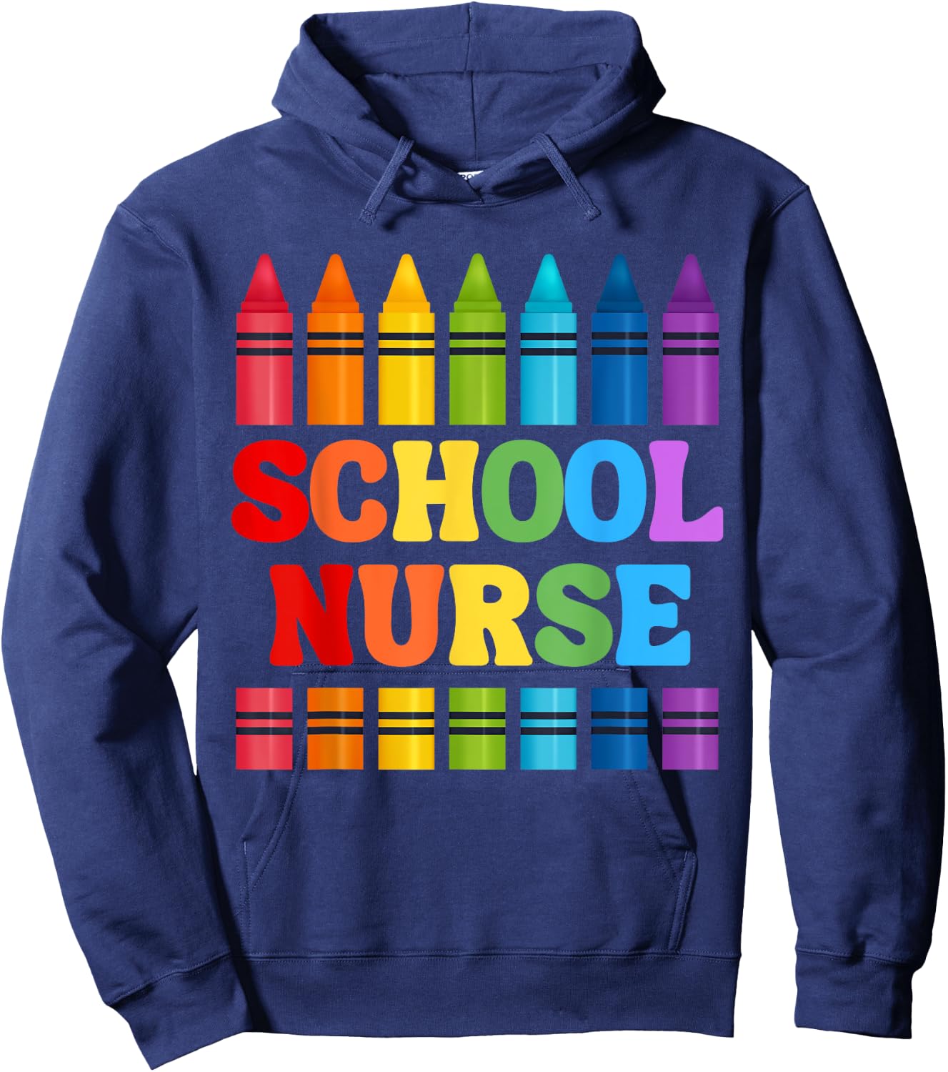 School Nurse Crayon Back to School Hoodie - Hoodie | Navy