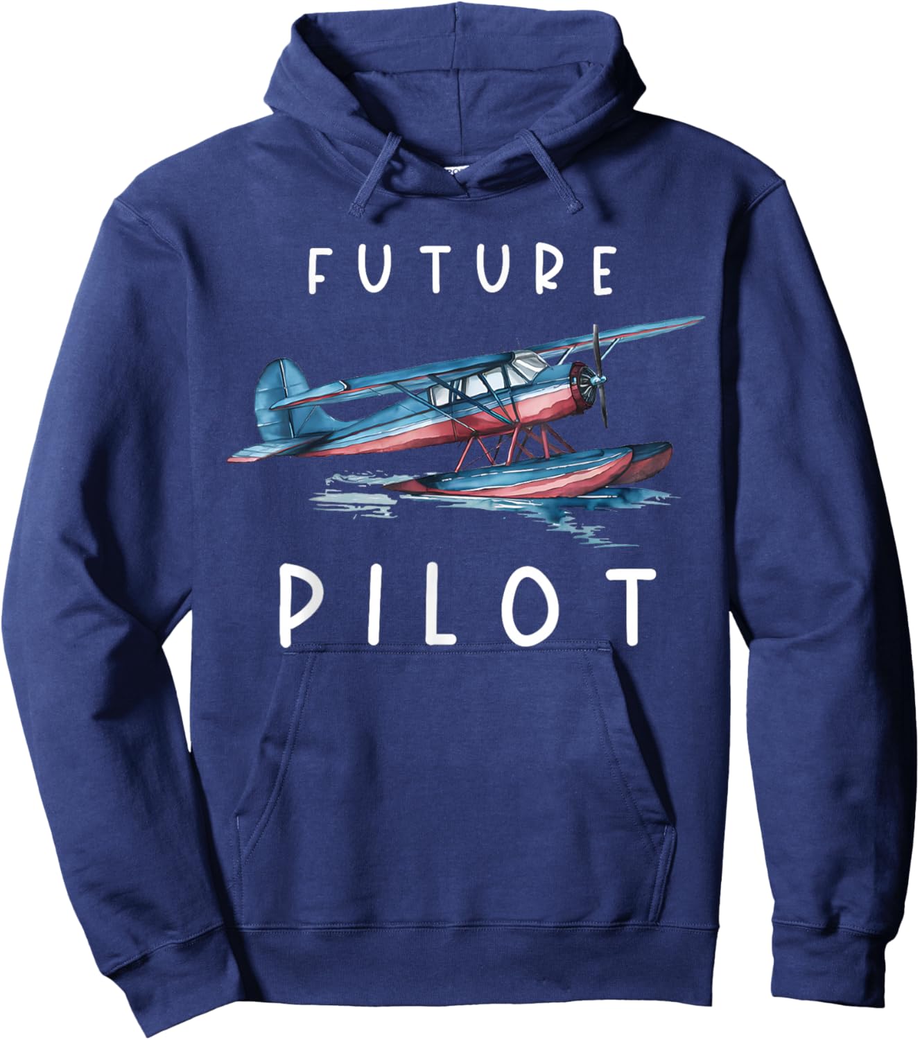 Future Pilot Seaplane Toddler Float Airplane Pilot Kids Hoodie - Hoodie | Navy