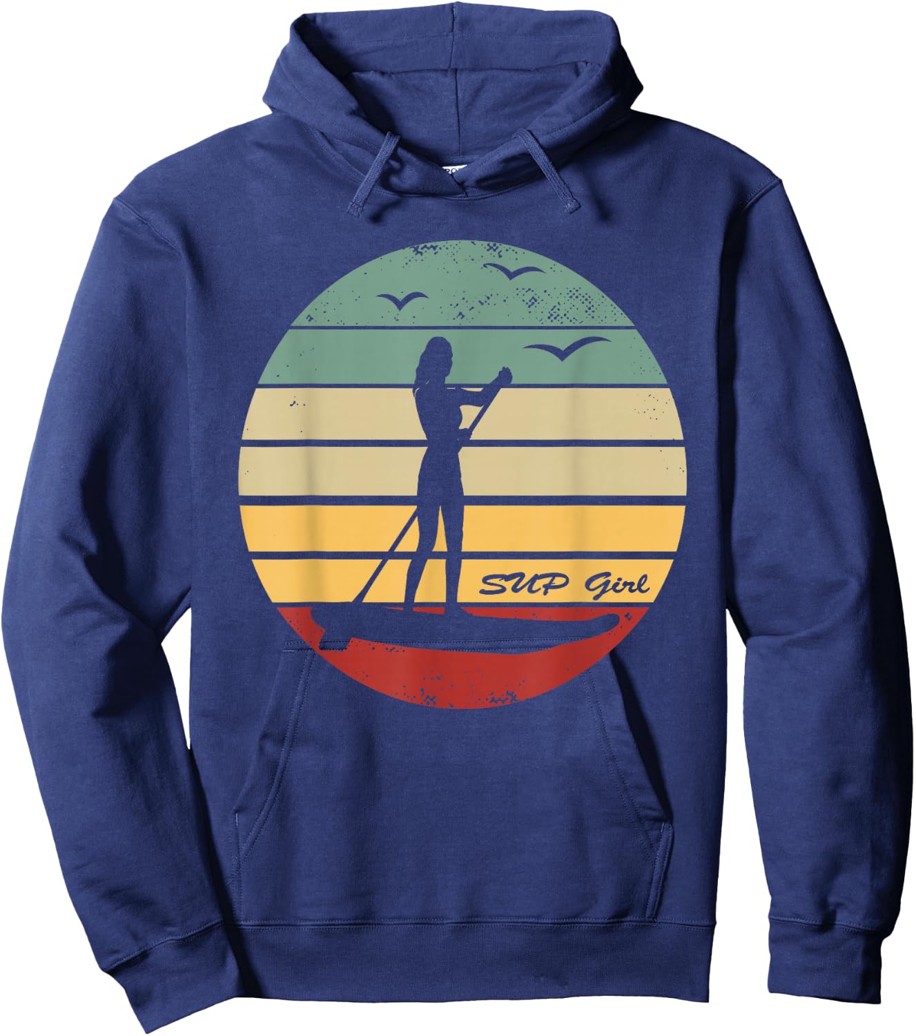 SUP Girl - Retro Stand Up Paddle Board - Water Sports Women Hoodie - Hoodie | Navy