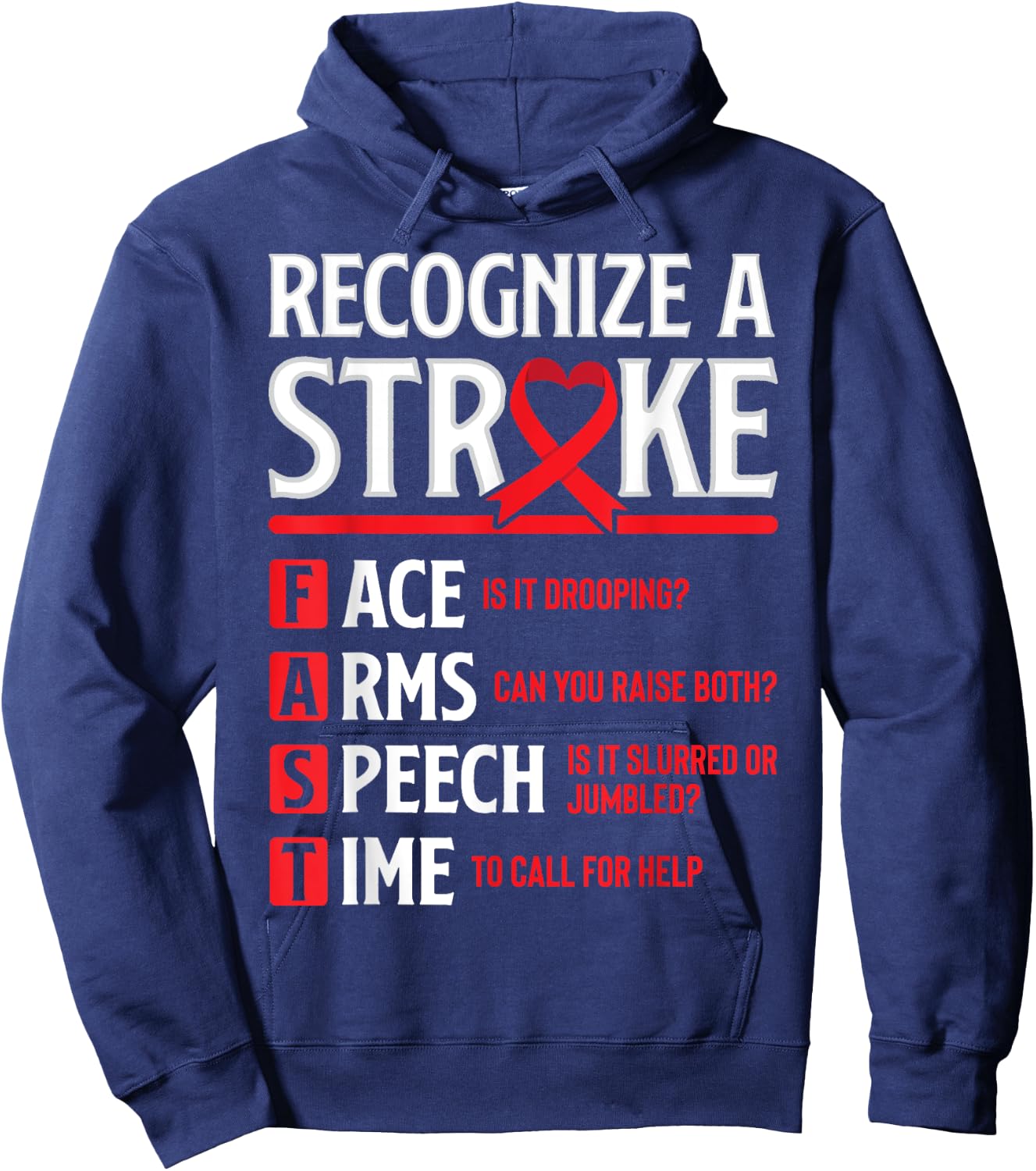 Recognize Stroke Fast Warrior Survivor Stroke Awareness Hoodie - Hoodie | Navy