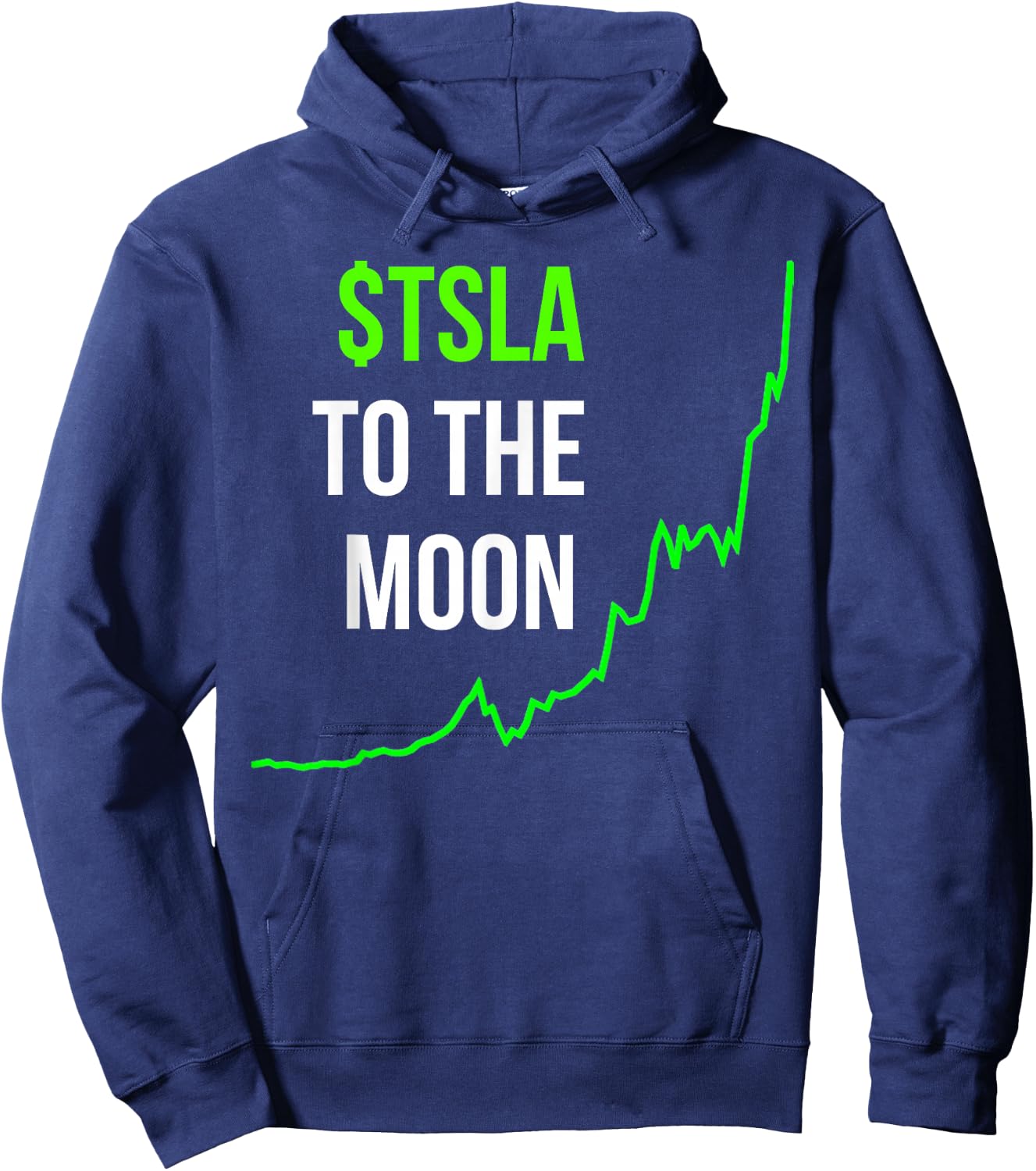 TSLA To The Moon Teslanaire Tslanaire Graph Stocks Hoodie - Hoodie | Navy