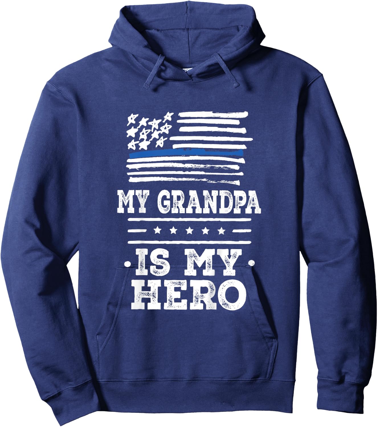 Kids My Grandpa is my Hero Police Officer Grandson Hoodie - Hoodie | Navy