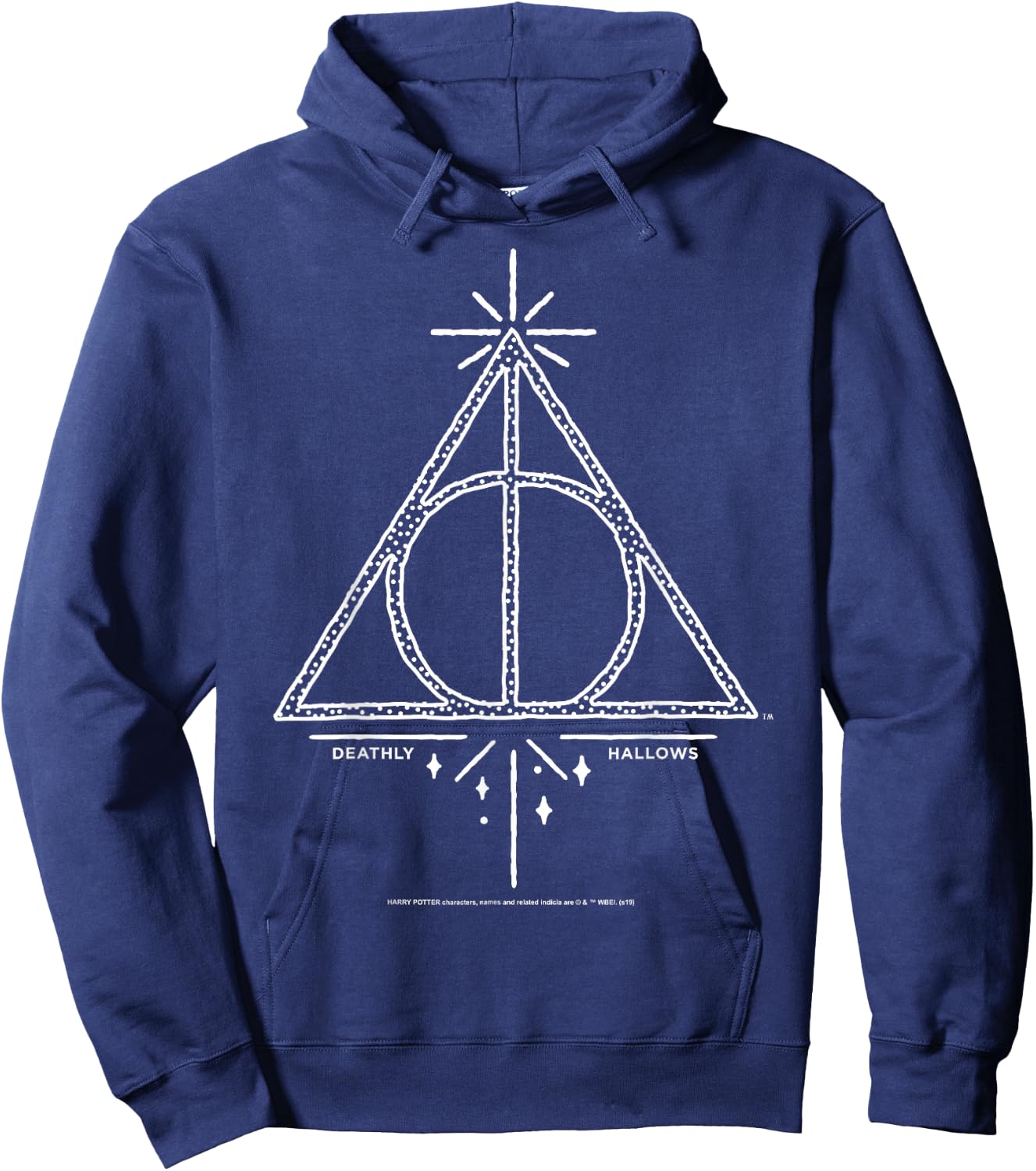 Harry Potter Deathly Hallows Symbol Line Art Hoodie - Hoodie | Navy