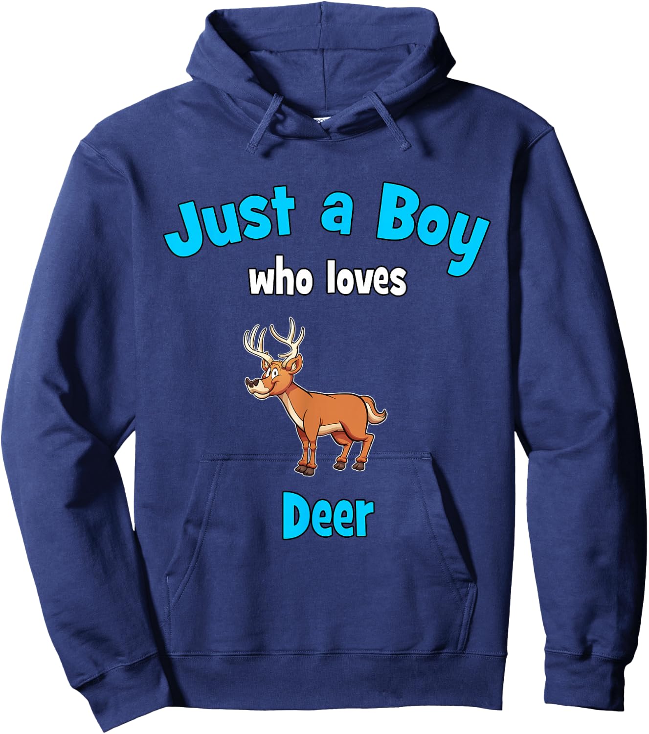 Stag Shirt for Boys | Children's Deer Hoodie - Hoodie | Navy