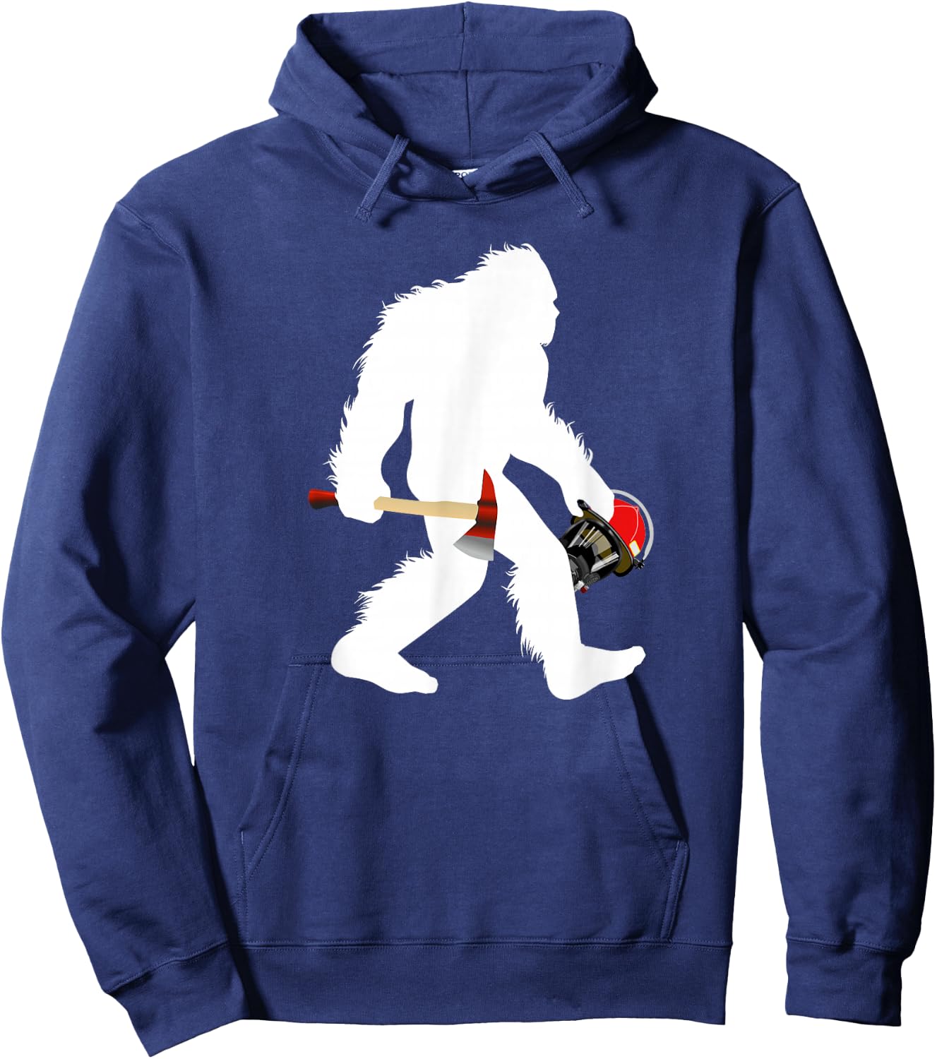 Bigfoot Wildland Firefighter Woodland Sasquatch Fireman Hoodie - Hoodie | Navy