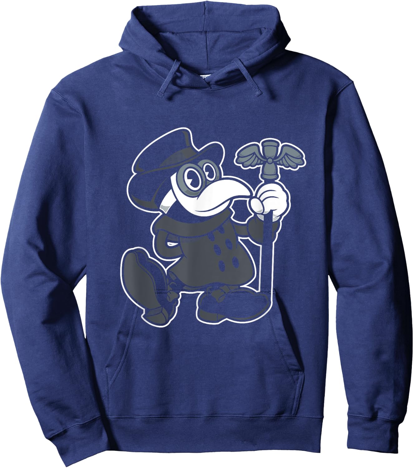 Vintage Cartoon Plague Doctor - Creepy Cute - Spooky Goth Hoodie - Hoodie | Navy