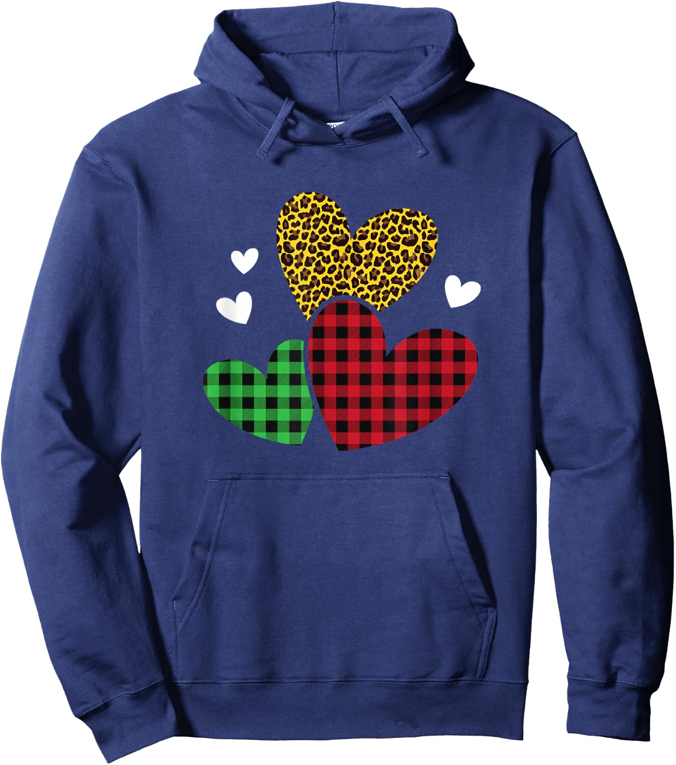 Pattern leopard hearts women's Valentine's Day gift Hoodie - Hoodie | Navy