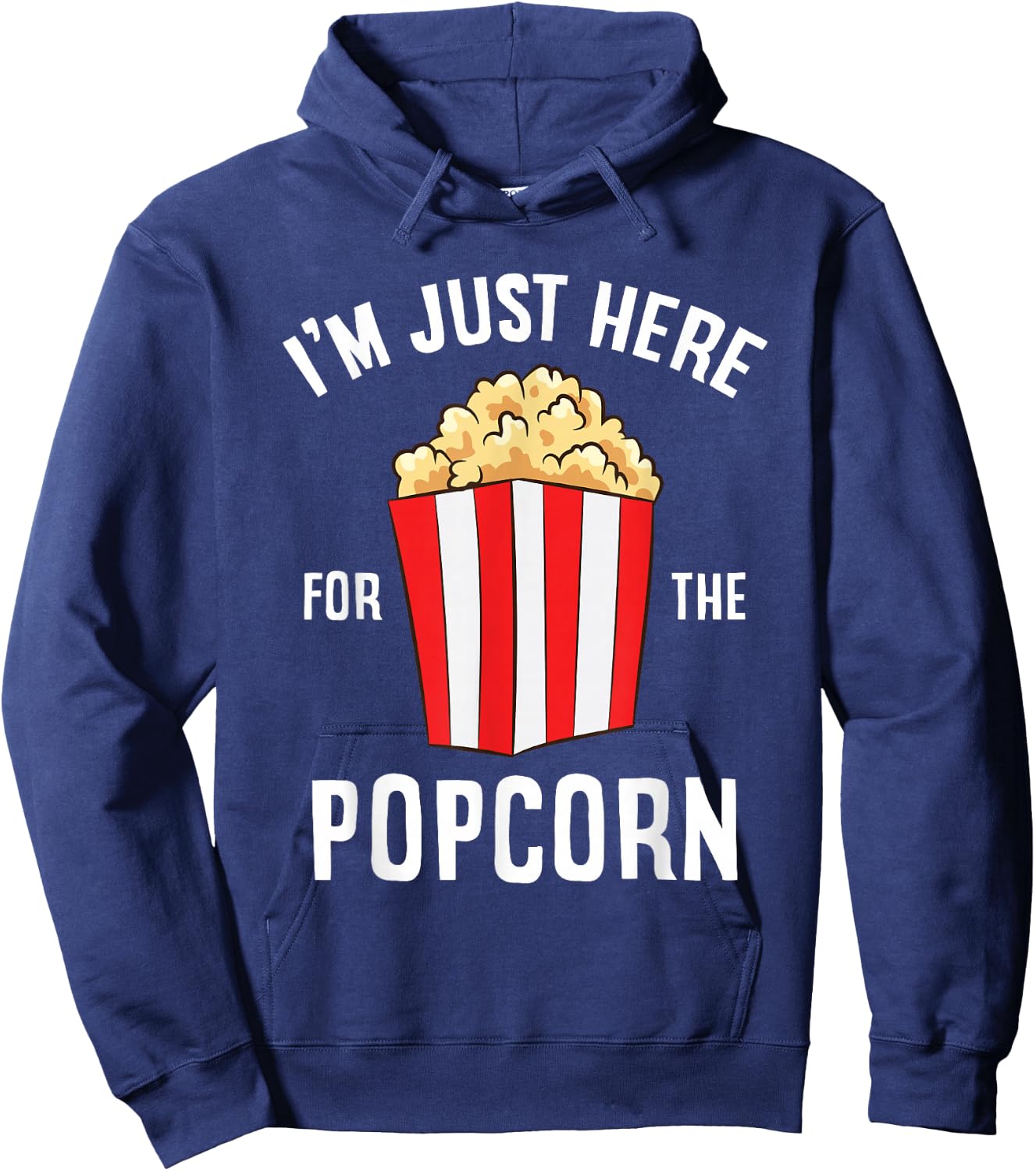 Just Here For The Popcorn Cinema Watching Movies Popcorn Hoodie - Hoodie | Navy