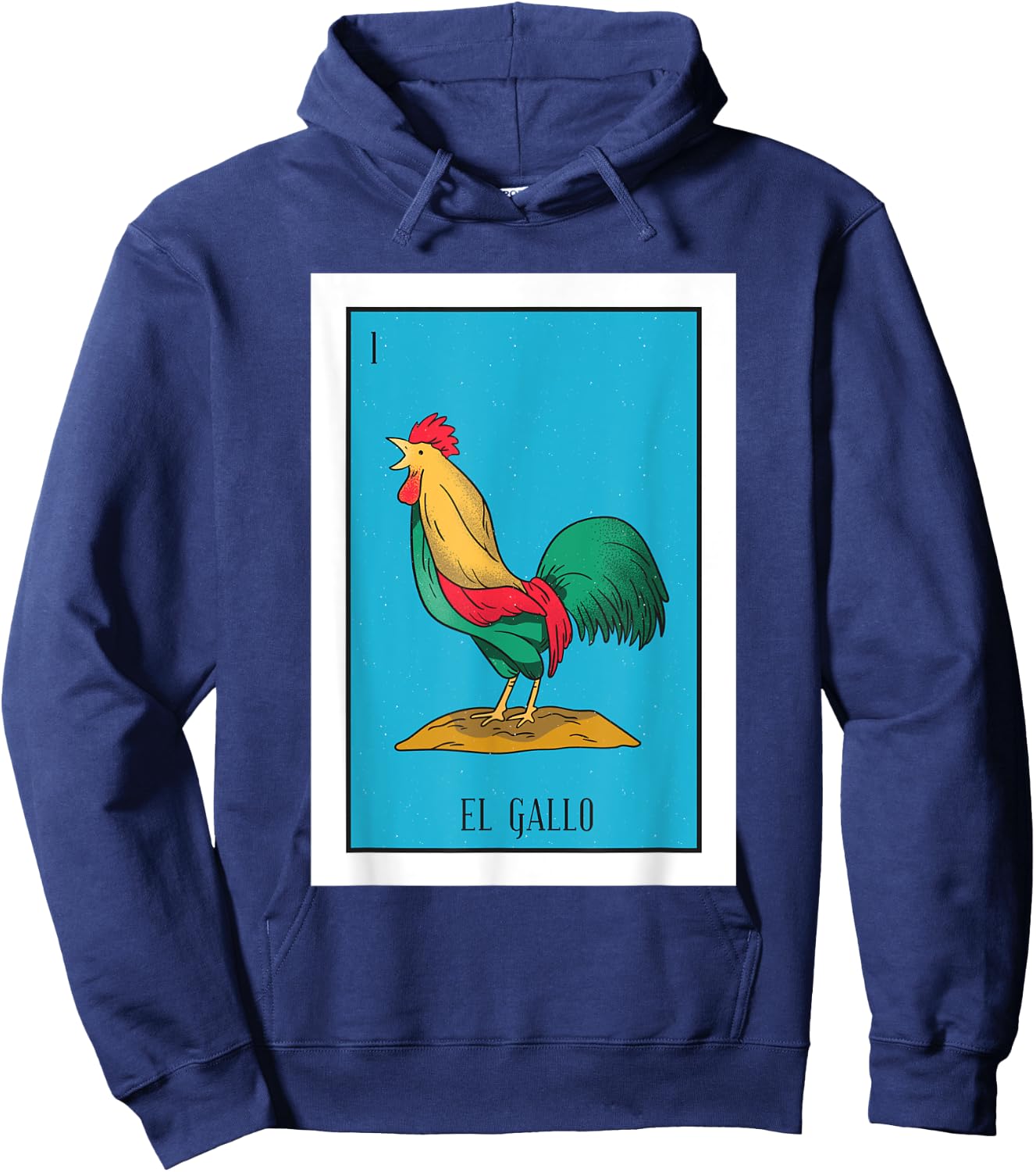 El Chicken Lottery Gift The Chicken Card Mexican Lottery Hoodie - Hoodie | Navy