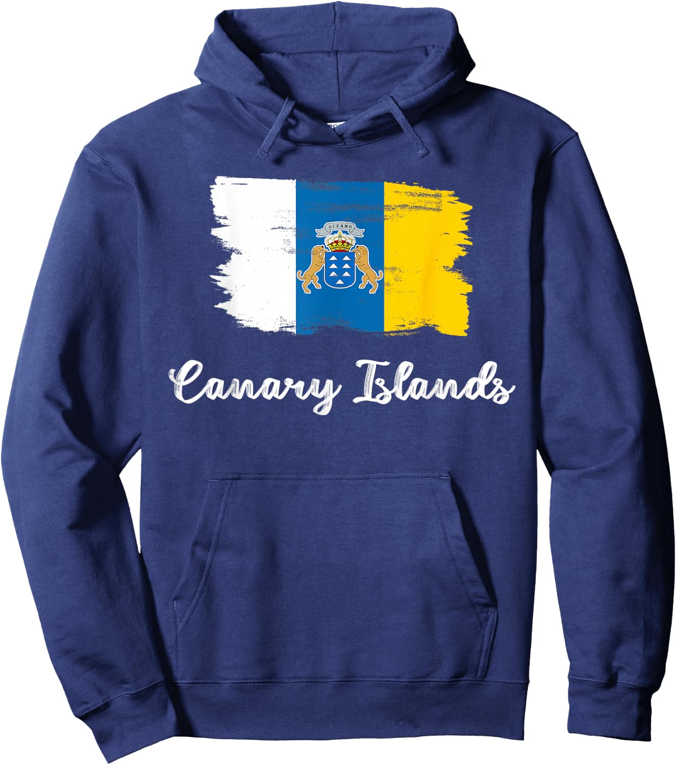 Canary Islands Flag And Canarian History Map , Women Hoodie - Hoodie | Navy