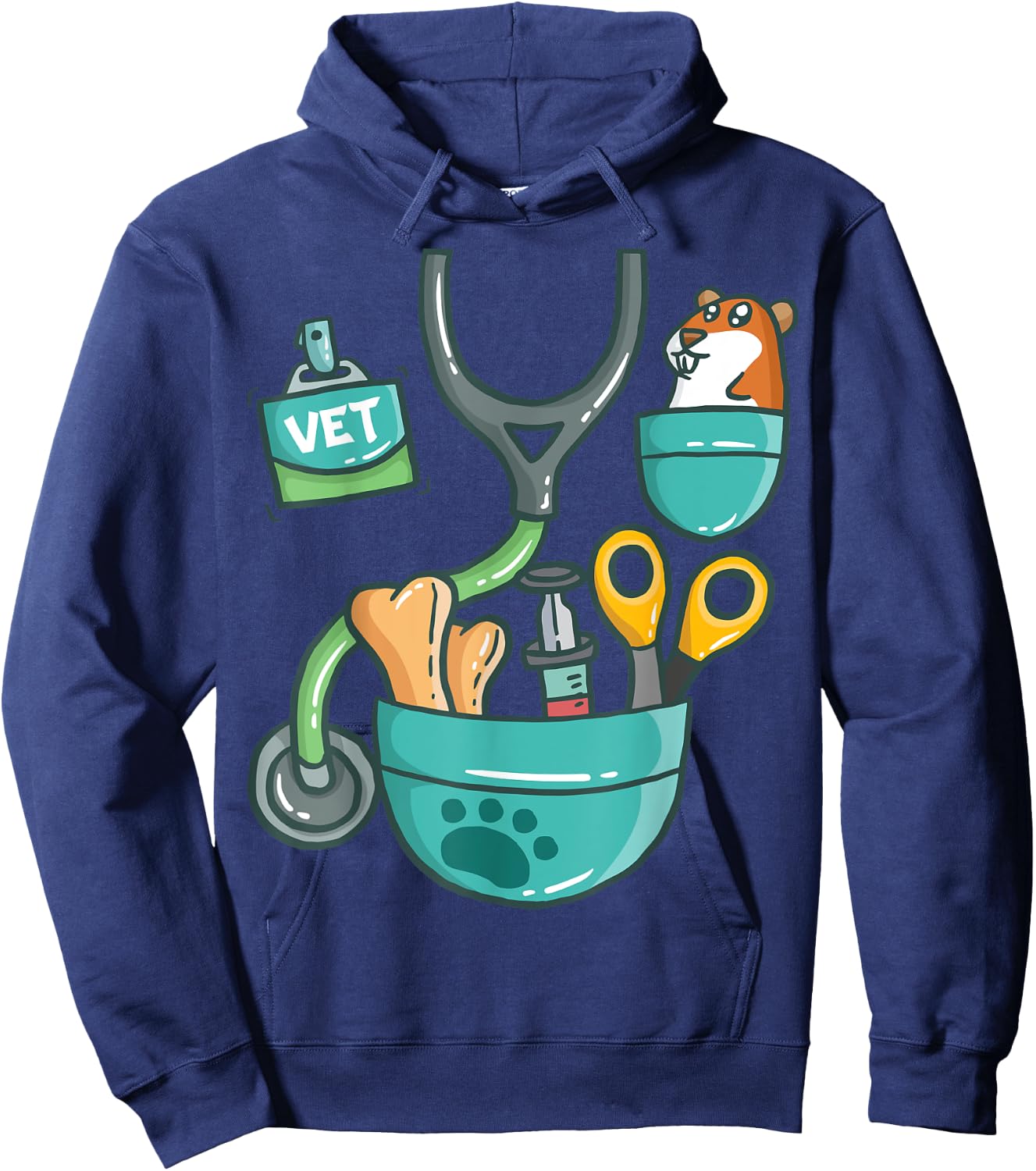 Veterinary Animal Zoo Animals Veterinarian Halloween Costume Hoodie - Hoodie | Navy