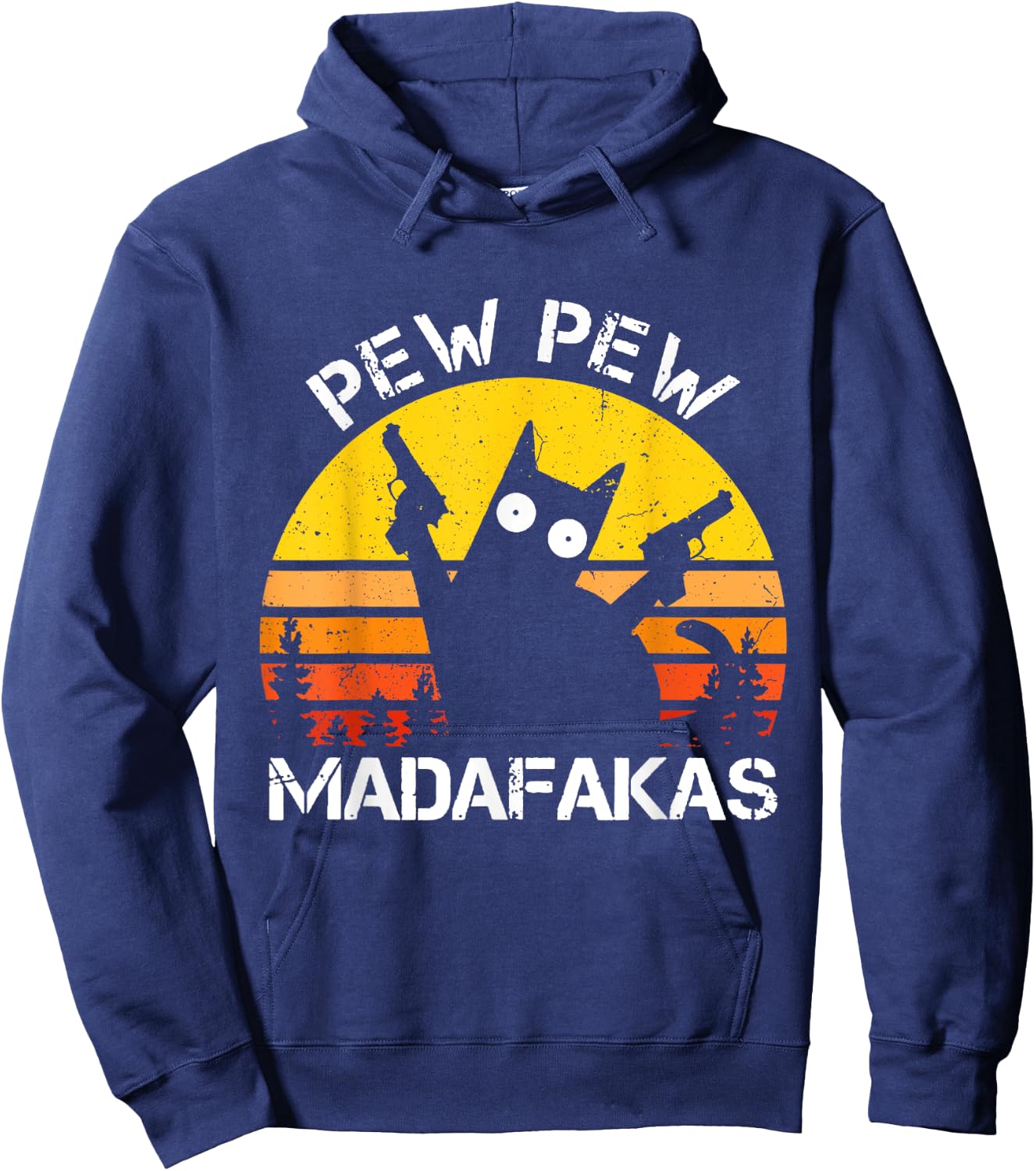 CAT - Pew Pew Madafakas Crazy Summer Cat with Gun Women Hoodie - Hoodie | Navy