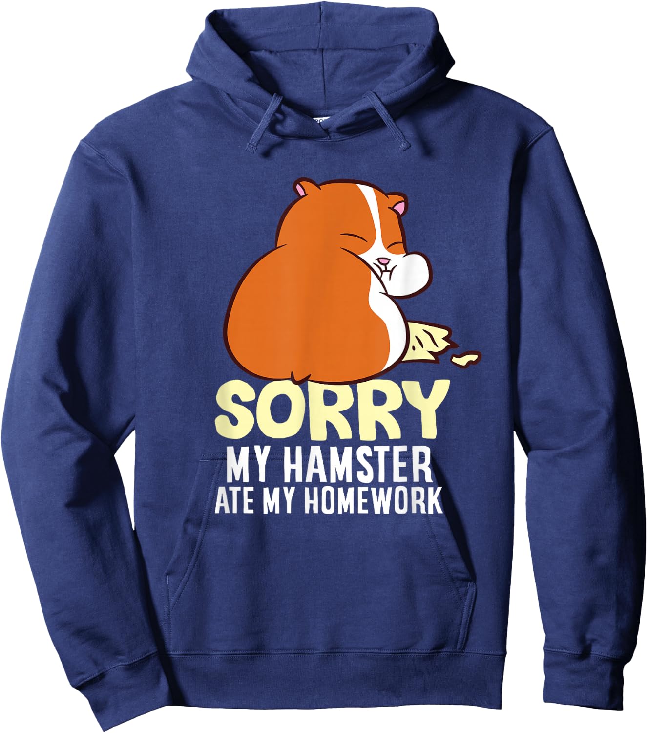 Cute Hamster Kids School My Hamster Ate My Homework Hoodie - Hoodie | Navy
