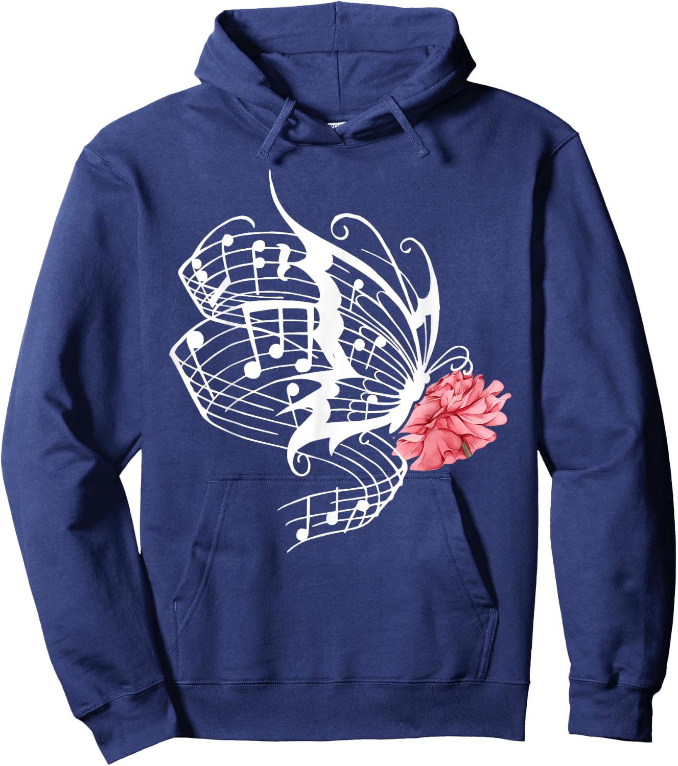Music Butterfly Music Note Music Teacher Lover Women Girls Kids Hoodie - Hoodie | Navy