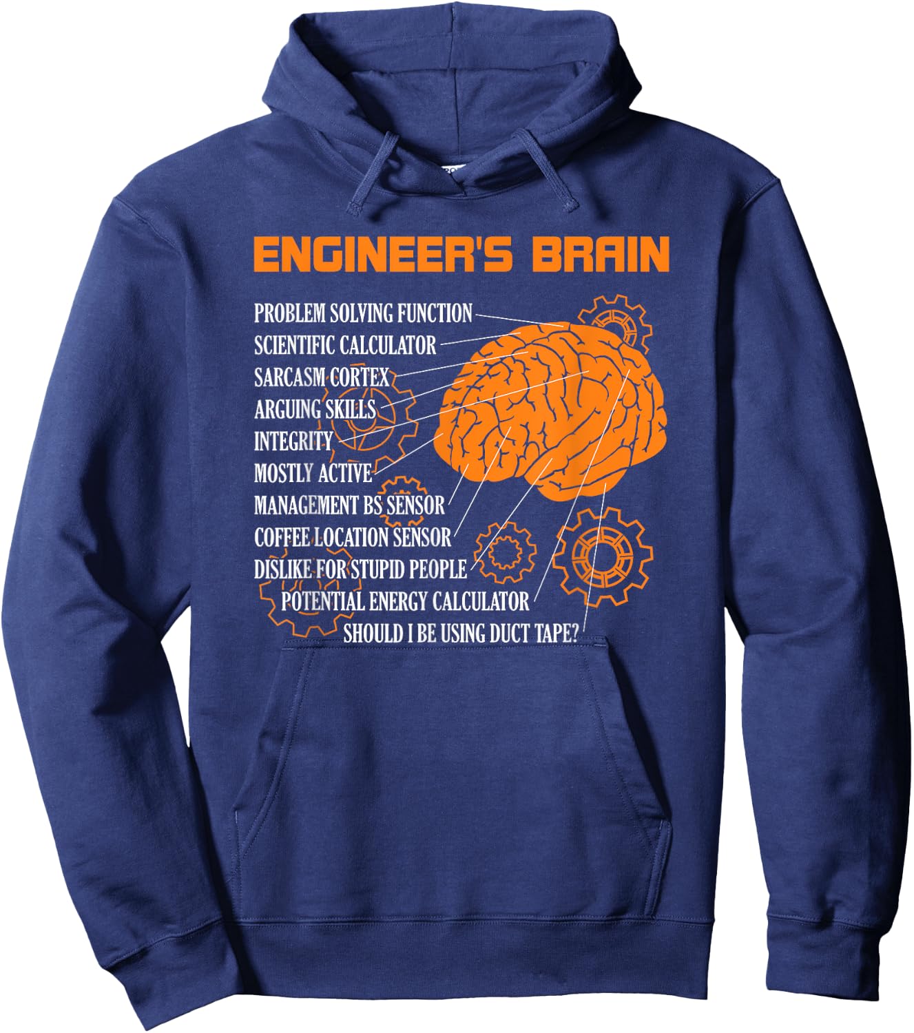 Engineer's Brain Funny Engineering Games Process Engineer Hoodie - Hoodie | Navy