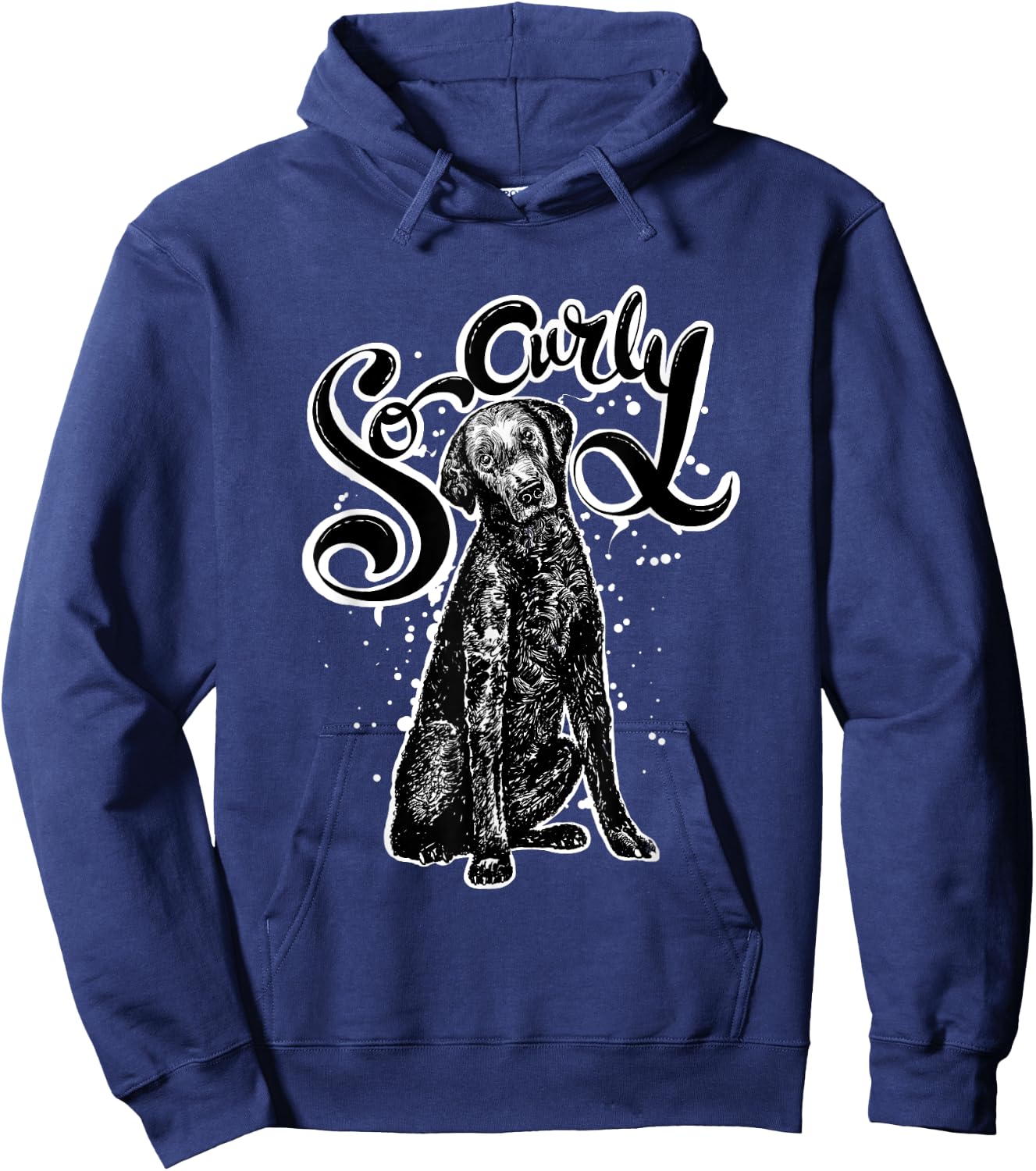 So Curly Curly Coated Retriever Shirt Dog Saying Funny Women Kids Hoodie - Hoodie | Navy