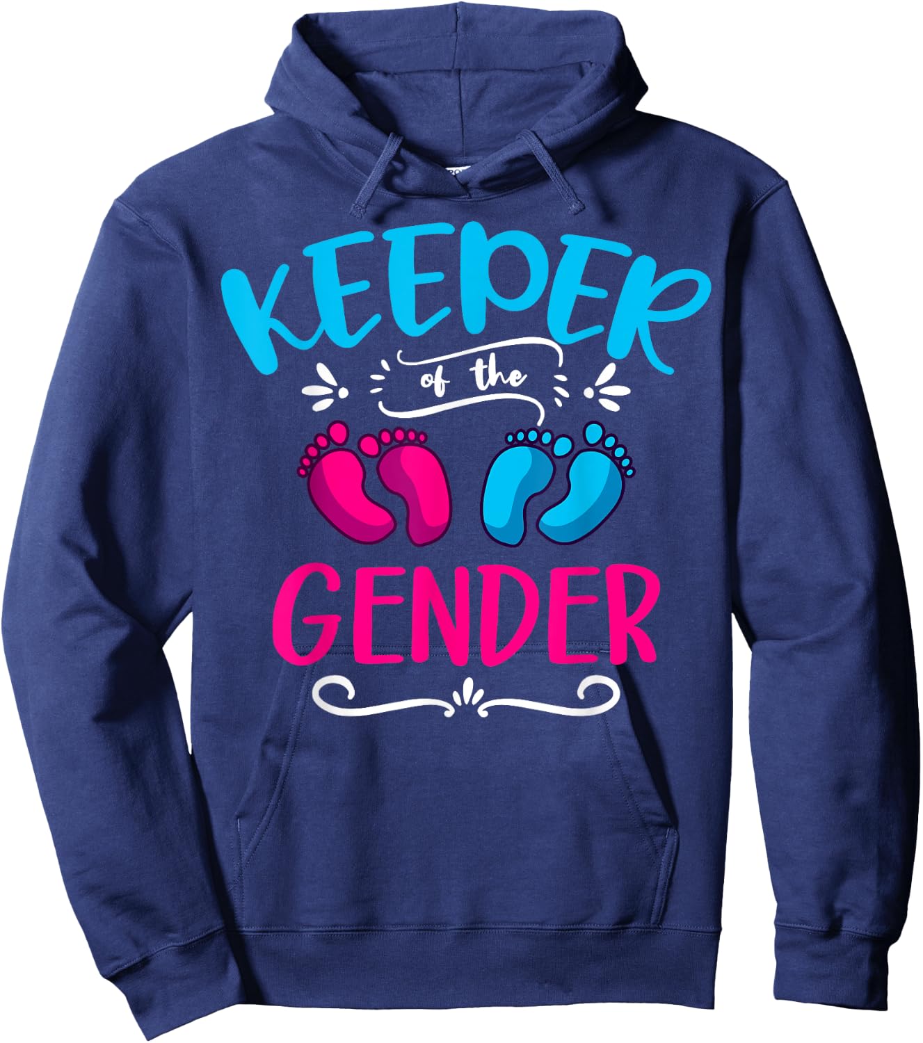 Keeper Of The Gender Reveal Baby Shower Party Announcement Hoodie - Hoodie | Navy