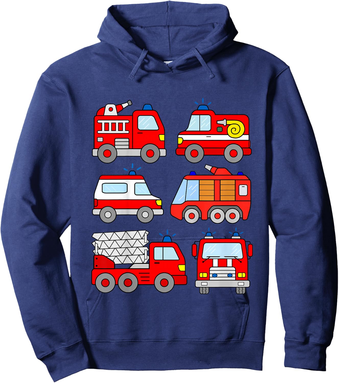 Fire Truck Boys Toddlers Emergency Vehicle Hoodie - Hoodie | Navy