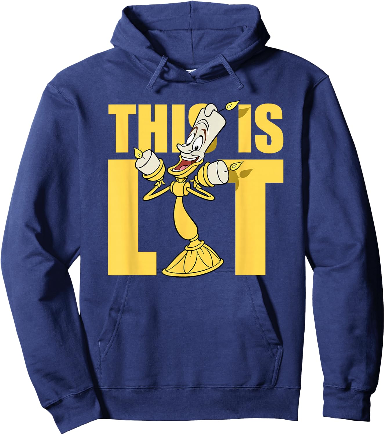Disney Beauty and The Beast Lumiere This is Lit Small Hoodie - Hoodie | Navy