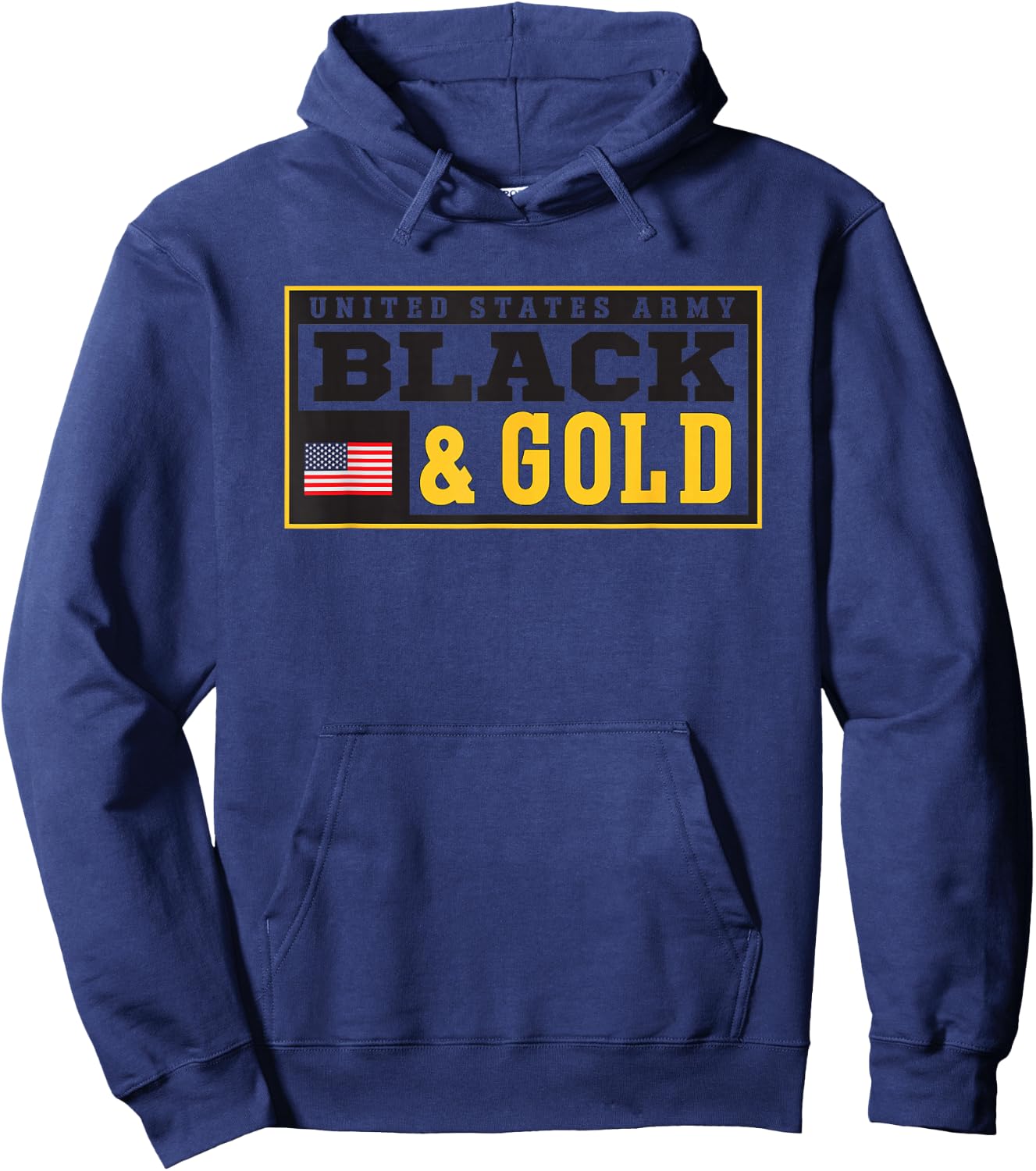 Military Army United States Black Gold Logo Hoodie - Hoodie | Navy