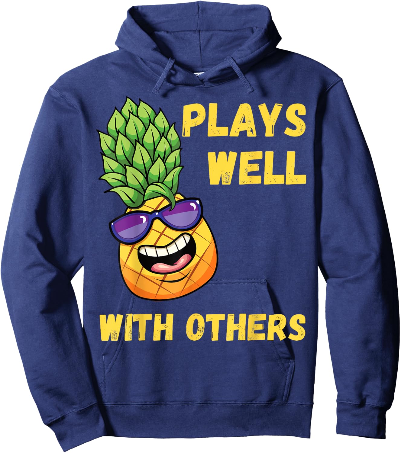Pineapple Swinging Swinger Plays Well With Others Hoodie - Hoodie | Navy