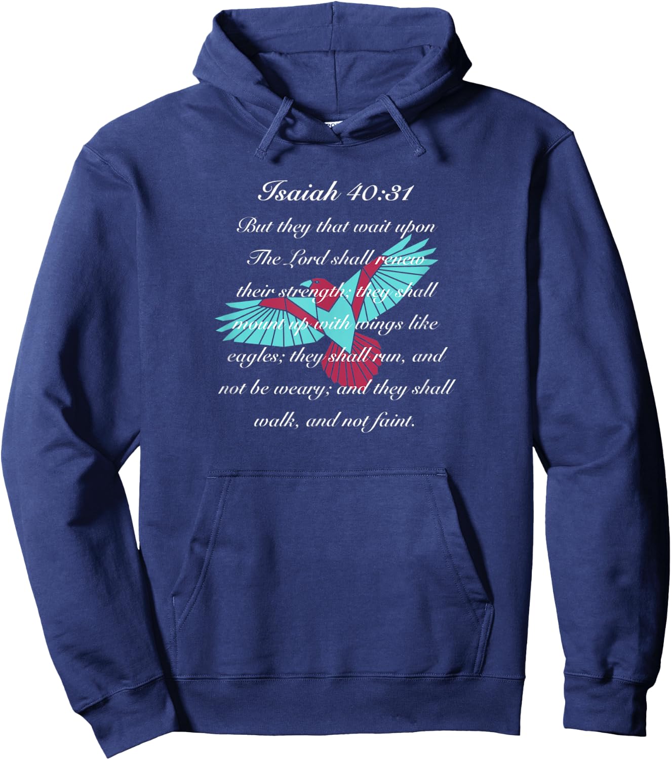 Trust in the Lord Soar on Wings Not Grow Weary Bible Verse Hoodie - Hoodie | Navy