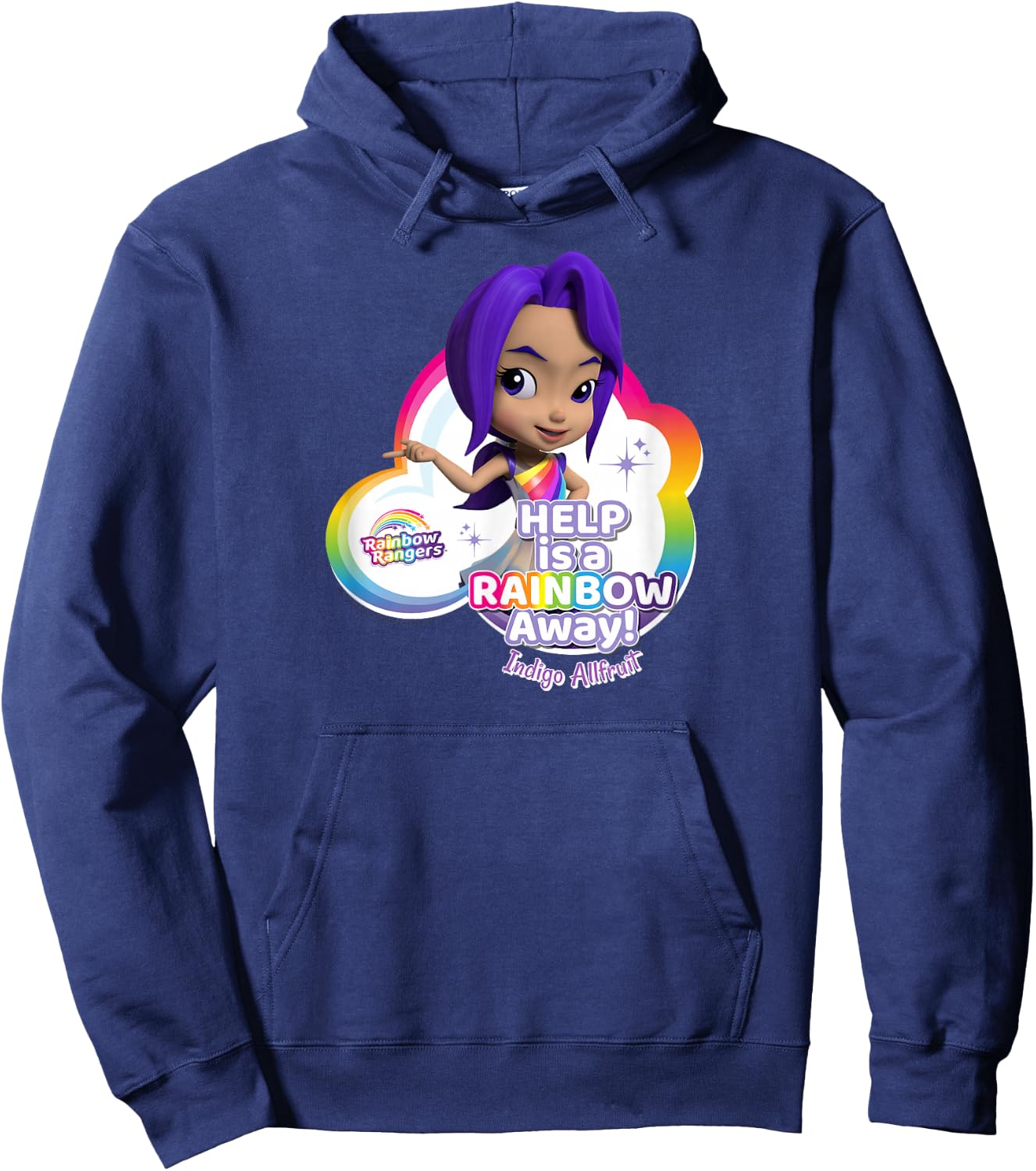 Rainbow Rangers Indigo Allfruit "Help is a Rainbow Away" Hoodie - Hoodie | Navy