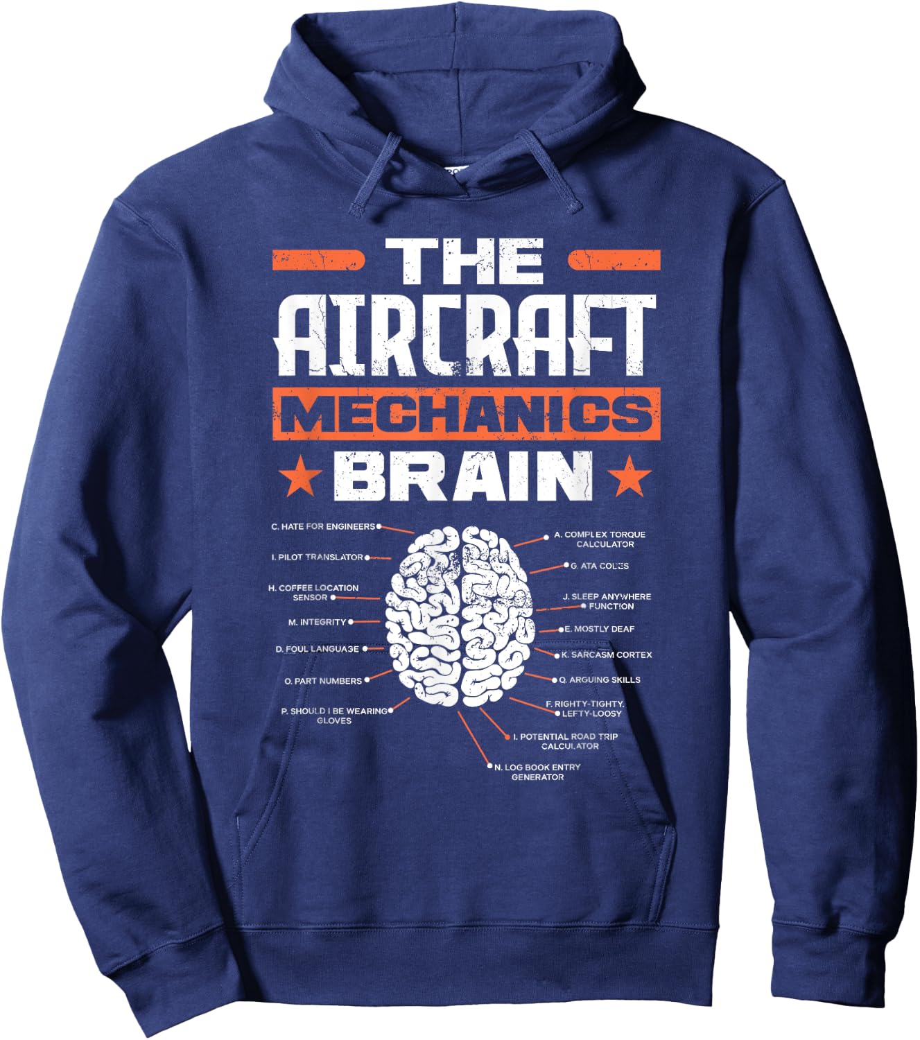 Aircraft Mechanics Brain Aviation Funny Aircraft Mechanic Hoodie - Hoodie | Navy