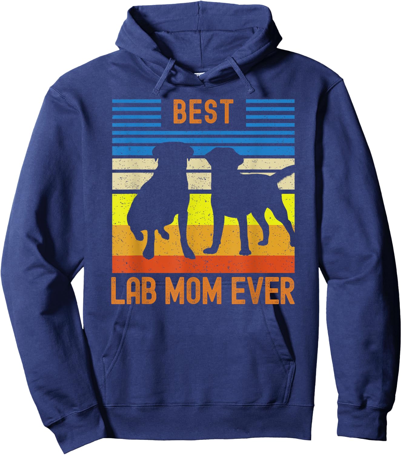 Best Lab Mom Ever Black Yellow Chocolate Matching Parents Hoodie - Hoodie | Navy