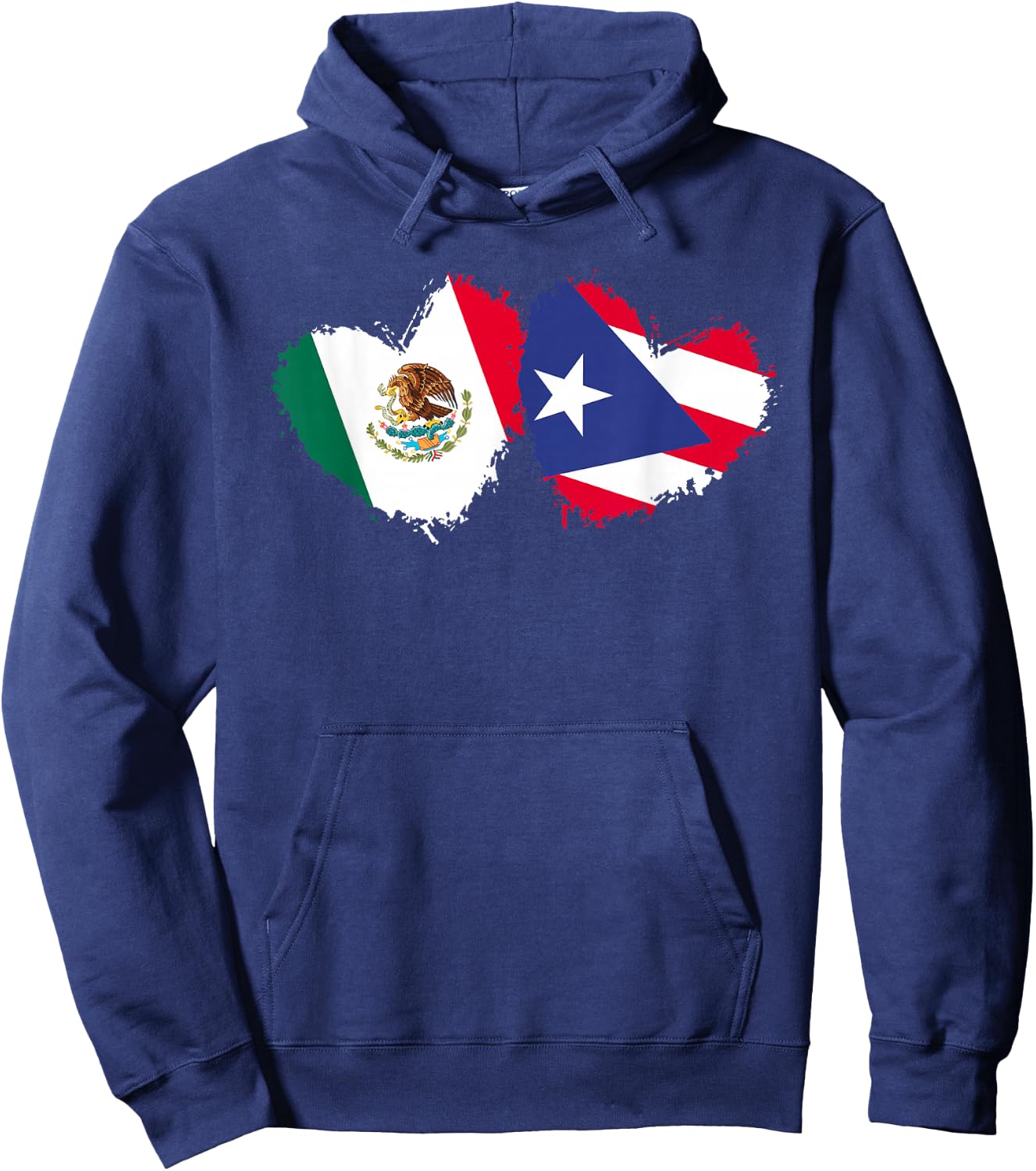 Mexirican Puerto Rico Flag Mexican Puerto Rican Love Heart Hoodie - Hoodie | Navy
