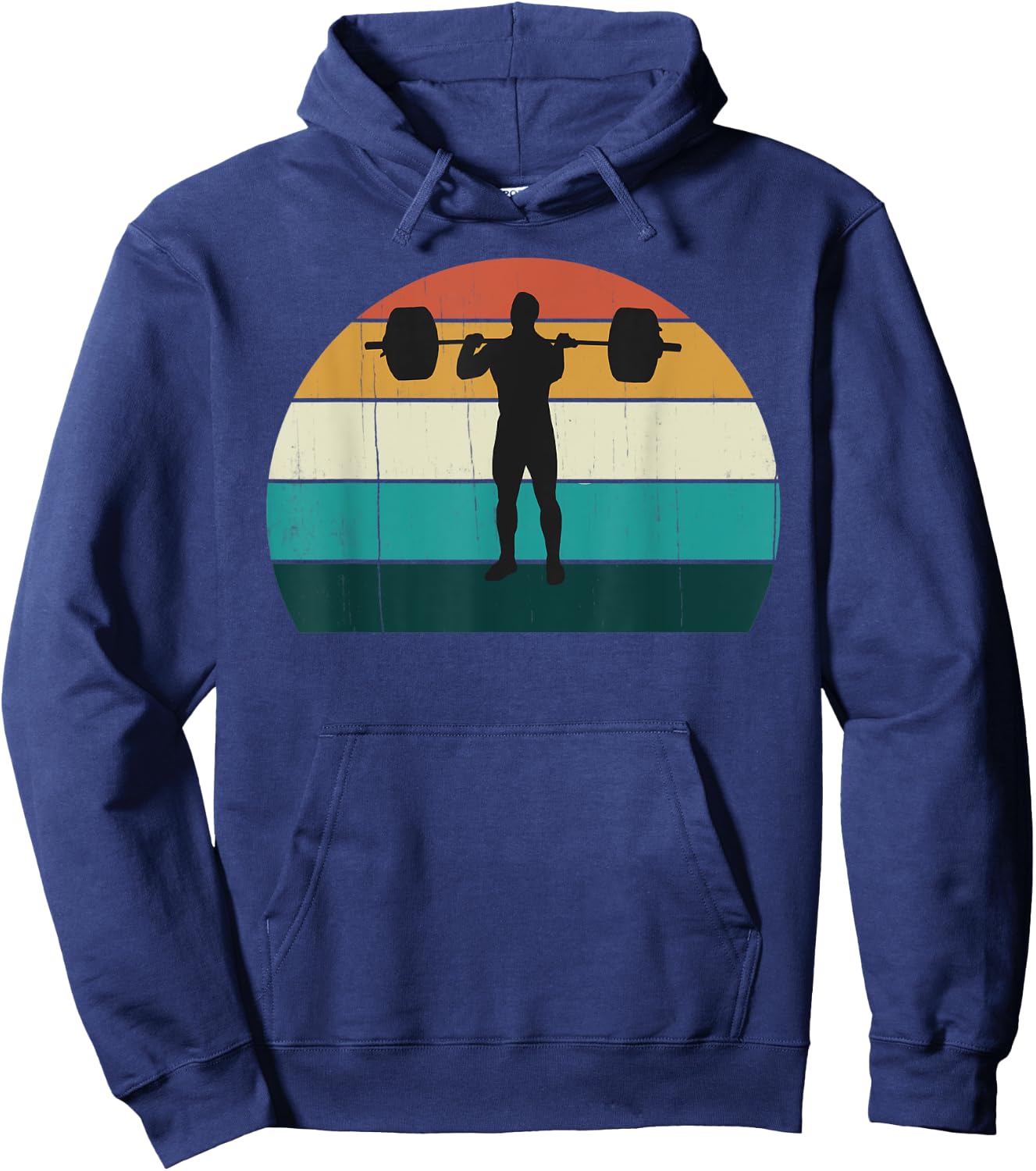 Retro Weightlifter - Vintage Gym Powerlifter / Squat Gift Hoodie - Hoodie | Navy
