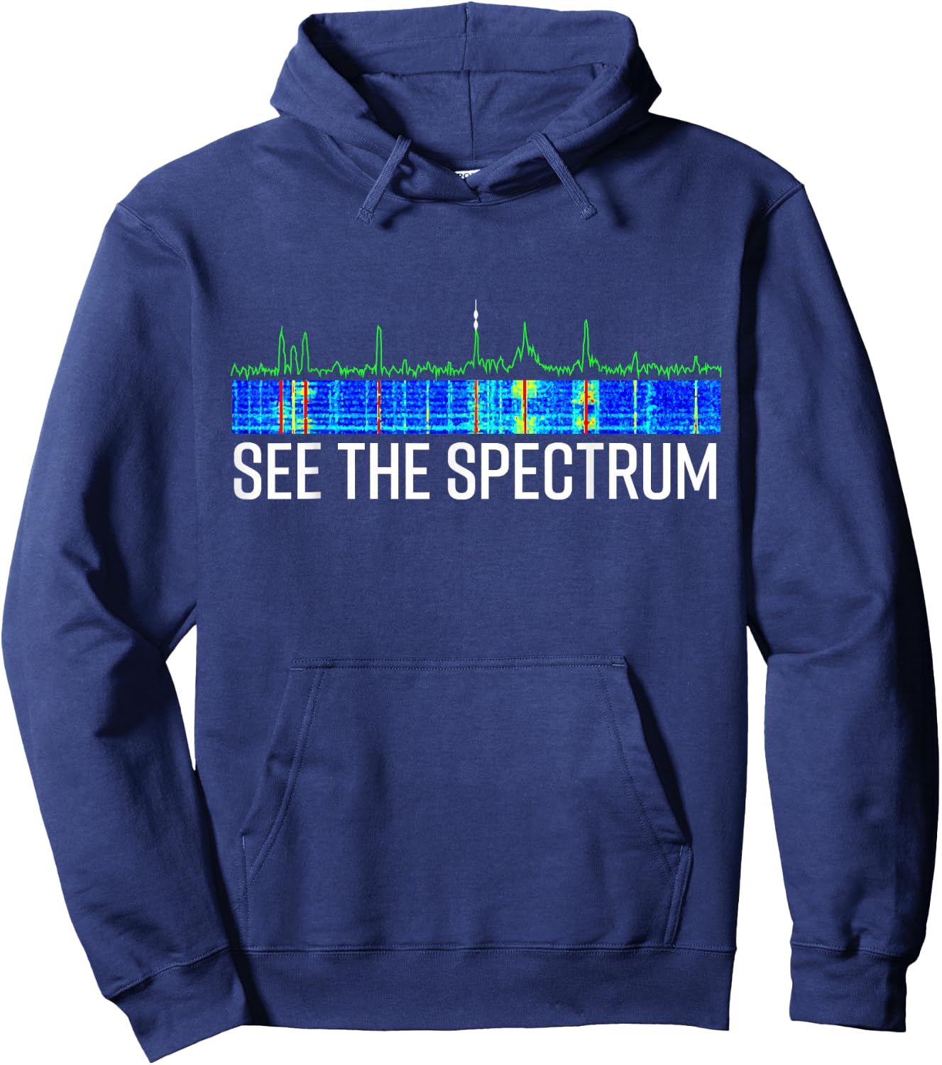 See The Spectrum Analyzer Waterfall Display Funny HAM Radio Hoodie - Hoodie | Navy