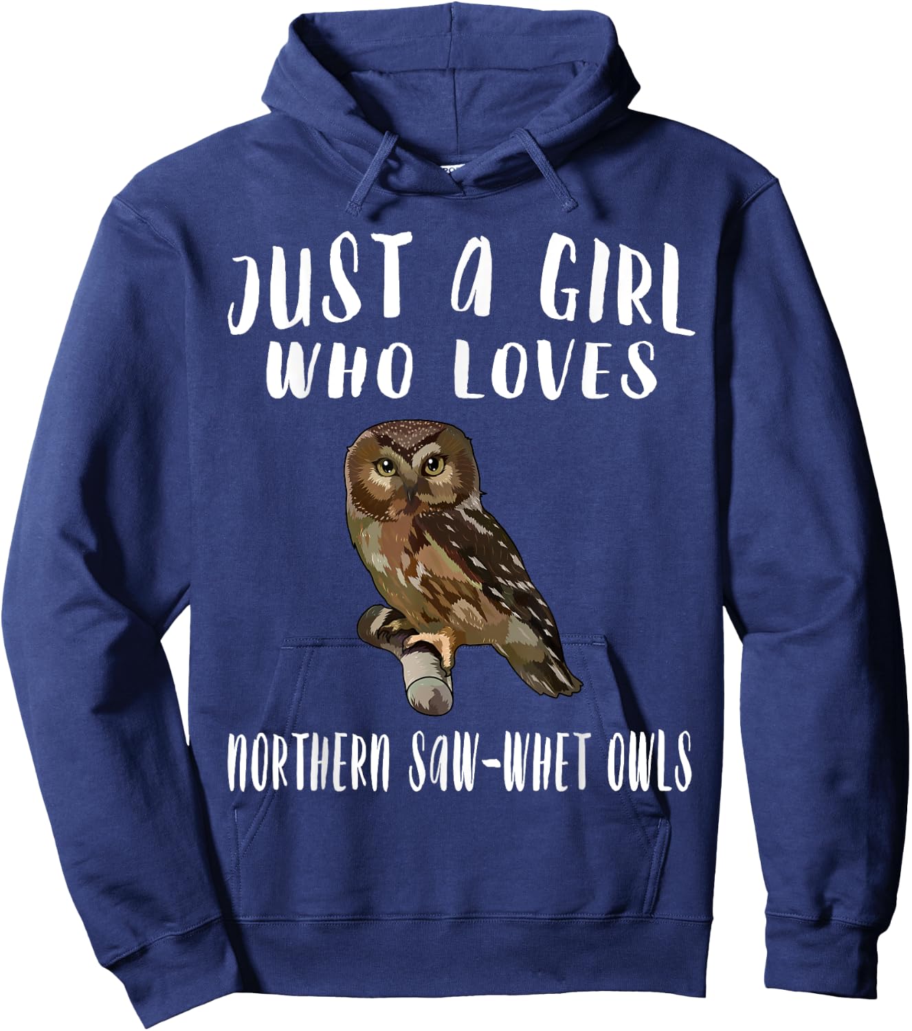 Just A Girl Who Loves Northern Saw-whet Owl Bird Lover Gift Hoodie - Hoodie | Navy