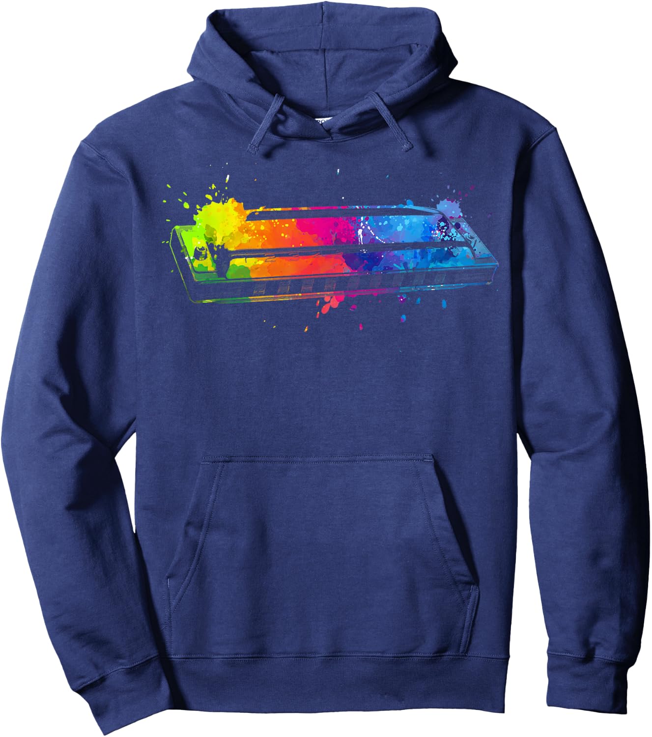 Harmonica Art Women Kids Orchestra Harmonica Player Hoodie - Hoodie | Navy