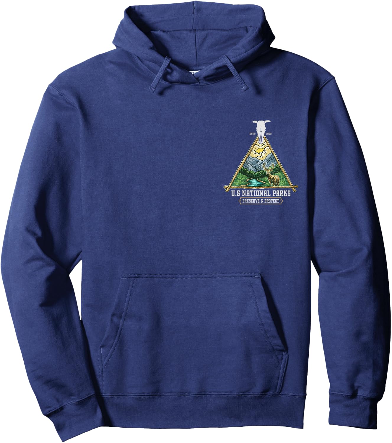 Retro US national parks preserve and protect - outdoors Hoodie - Hoodie | Navy