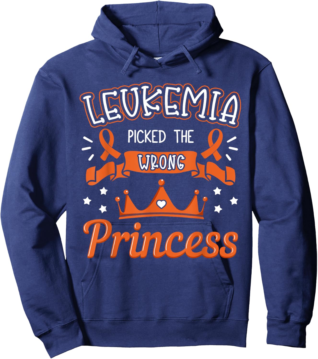 Leukemia Picked The Wrong Princess Cancer Awareness Women Hoodie - Hoodie | Navy