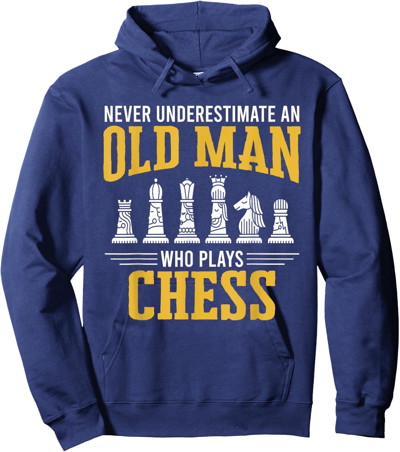 Old Man Who Plays Chess Chess Player Chess Hoodie - Hoodie | Navy
