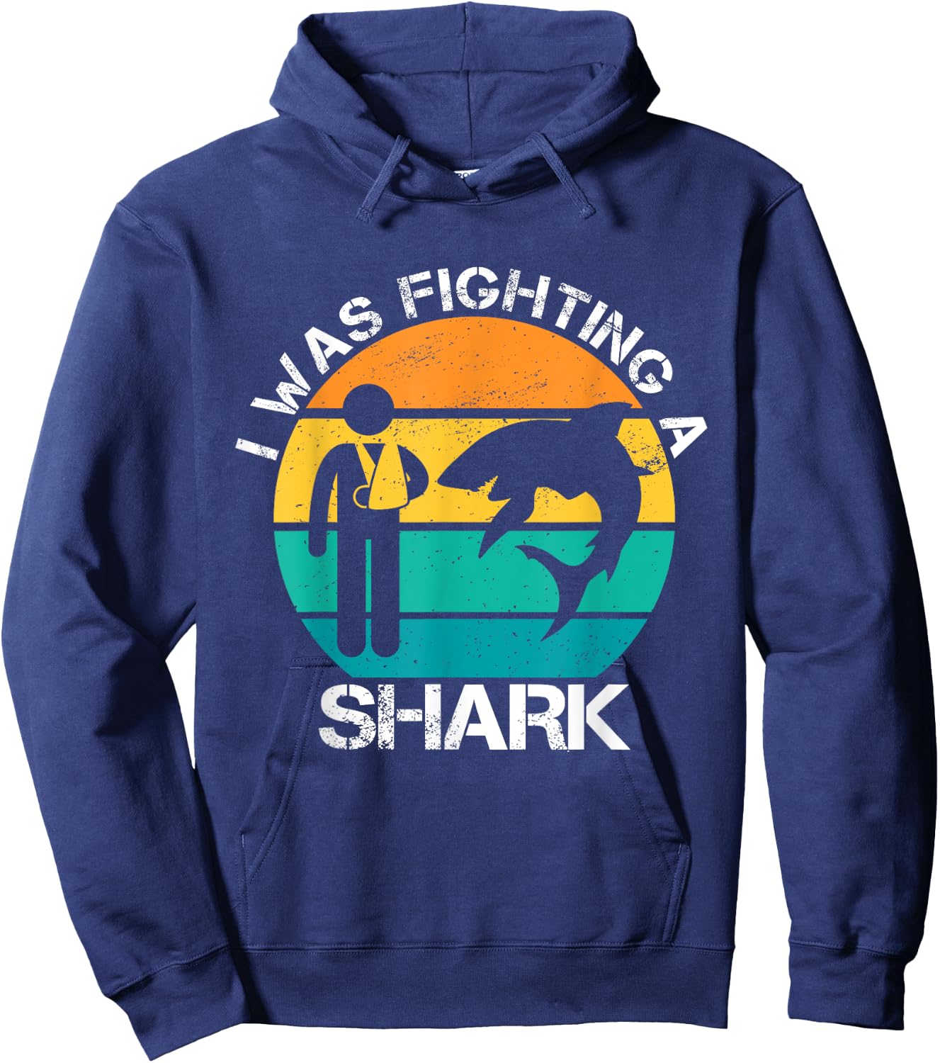 I Was Fighting A Shark Arm Injury Broken Collarbone Shoulder Hoodie - Hoodie | Navy