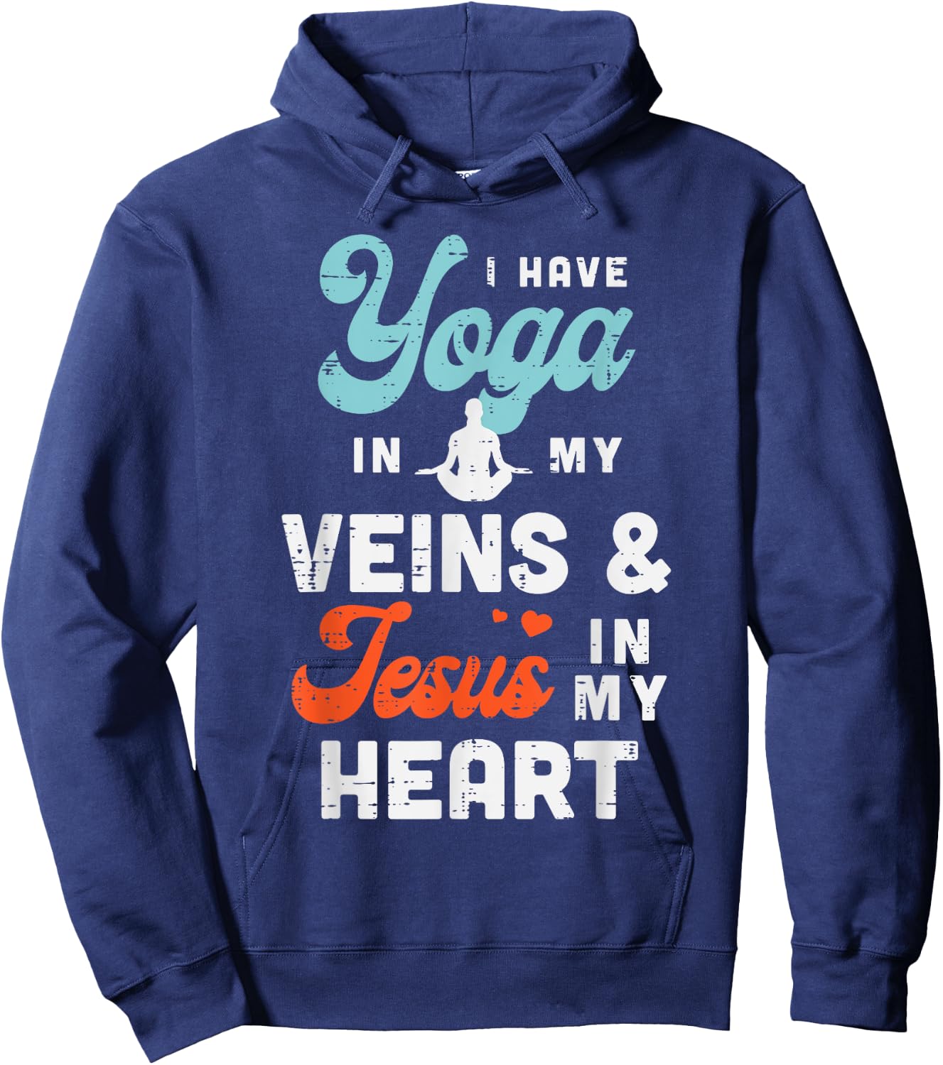 Yoga Veins Jesus Heart Asana Yogi God Jesus Christian Gift Hoodie - Hoodie | Navy
