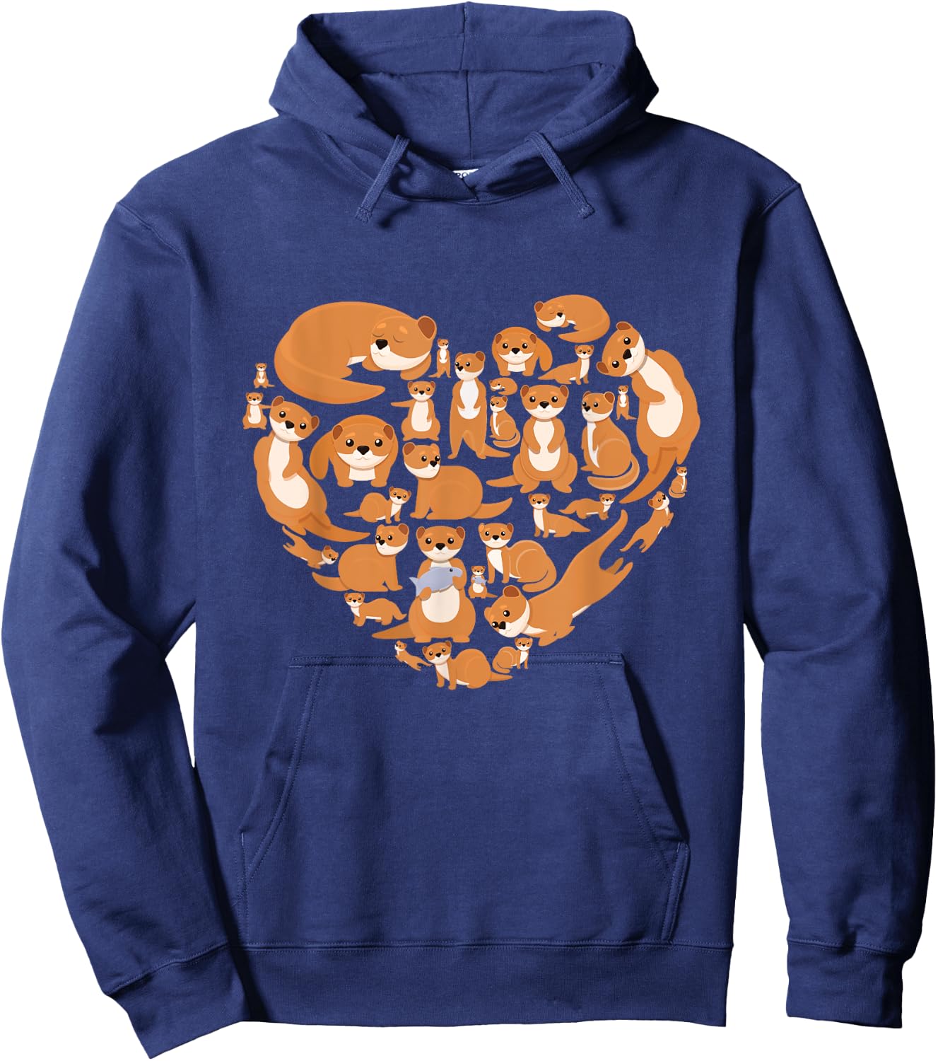 Sea Otter Giant Otter lover otters heart gift men women kids Hoodie - Hoodie | Navy