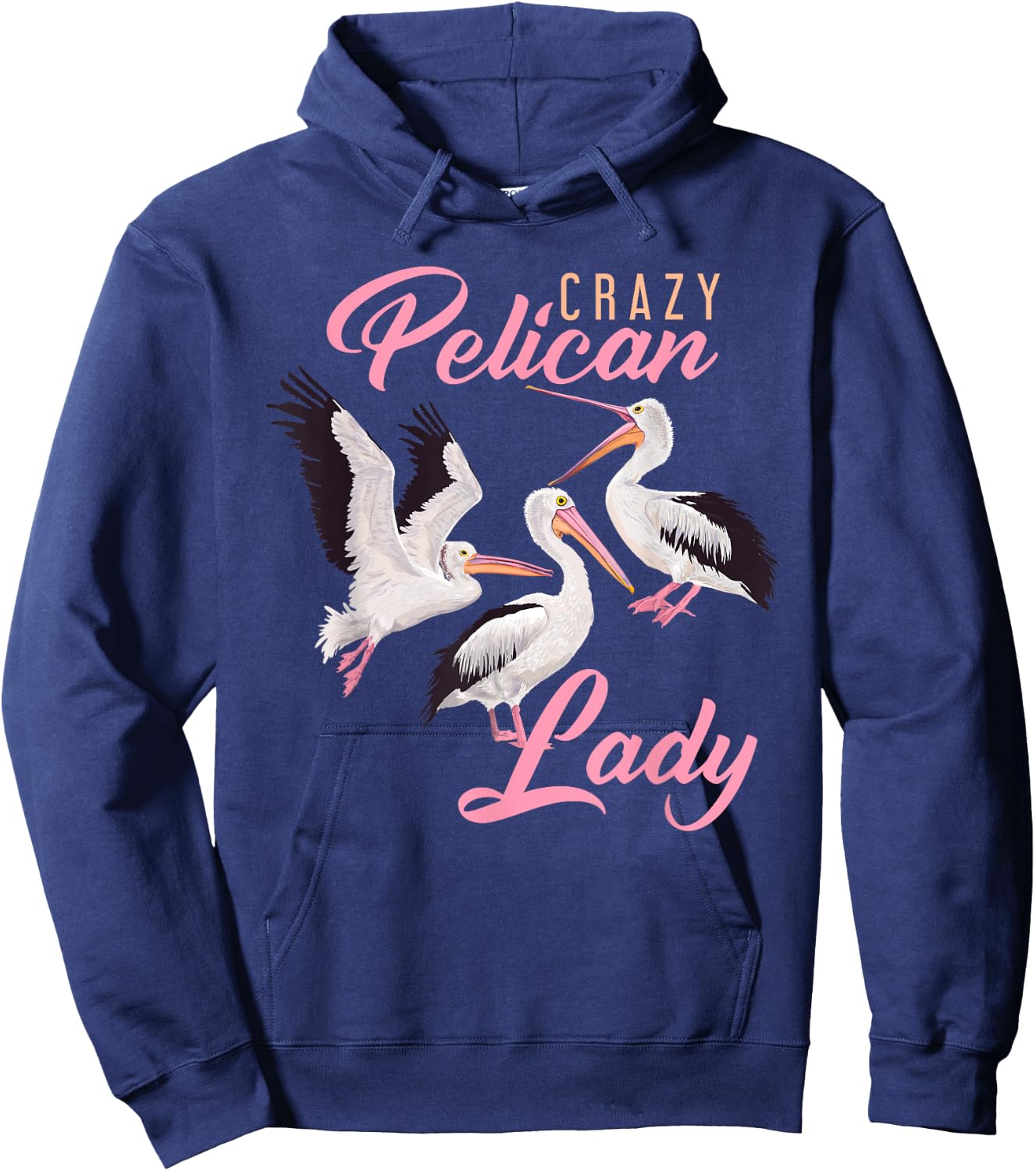 Pelican Lady Ornithologist Women Gift Pelican Hoodie - Hoodie | Navy