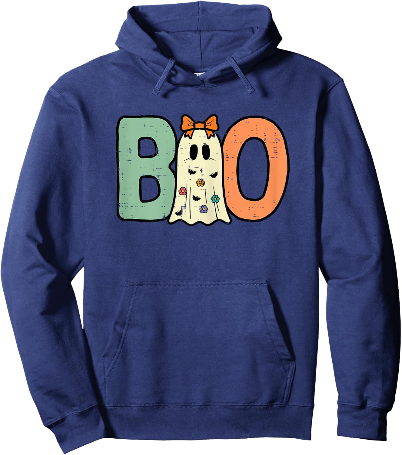 Halloween Boo Ghost Cute Costume Toddler Girls Kids Youth Hoodie - Hoodie | Navy